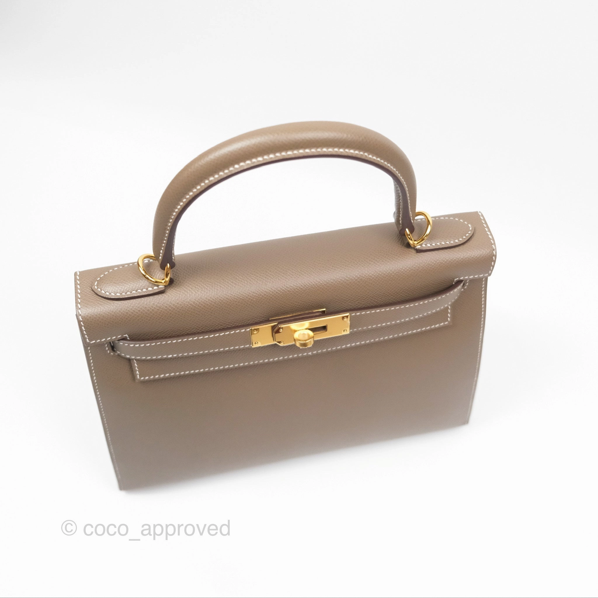 Herms Kelly Sellier 28 Etoupe 18 Epsom Gold Hardware
