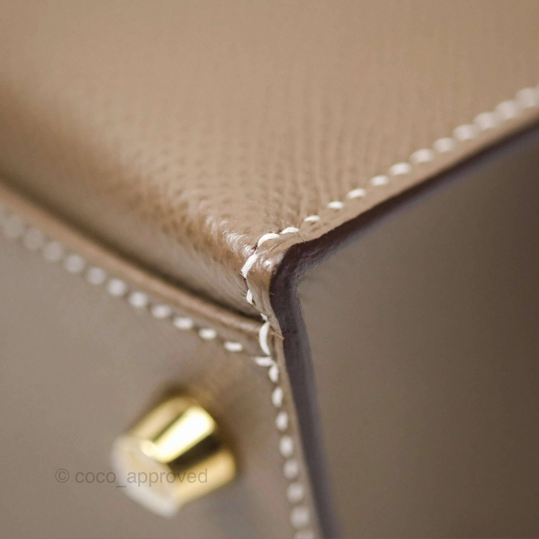 Herms Kelly Sellier 28 Etoupe 18 Epsom Gold Hardware