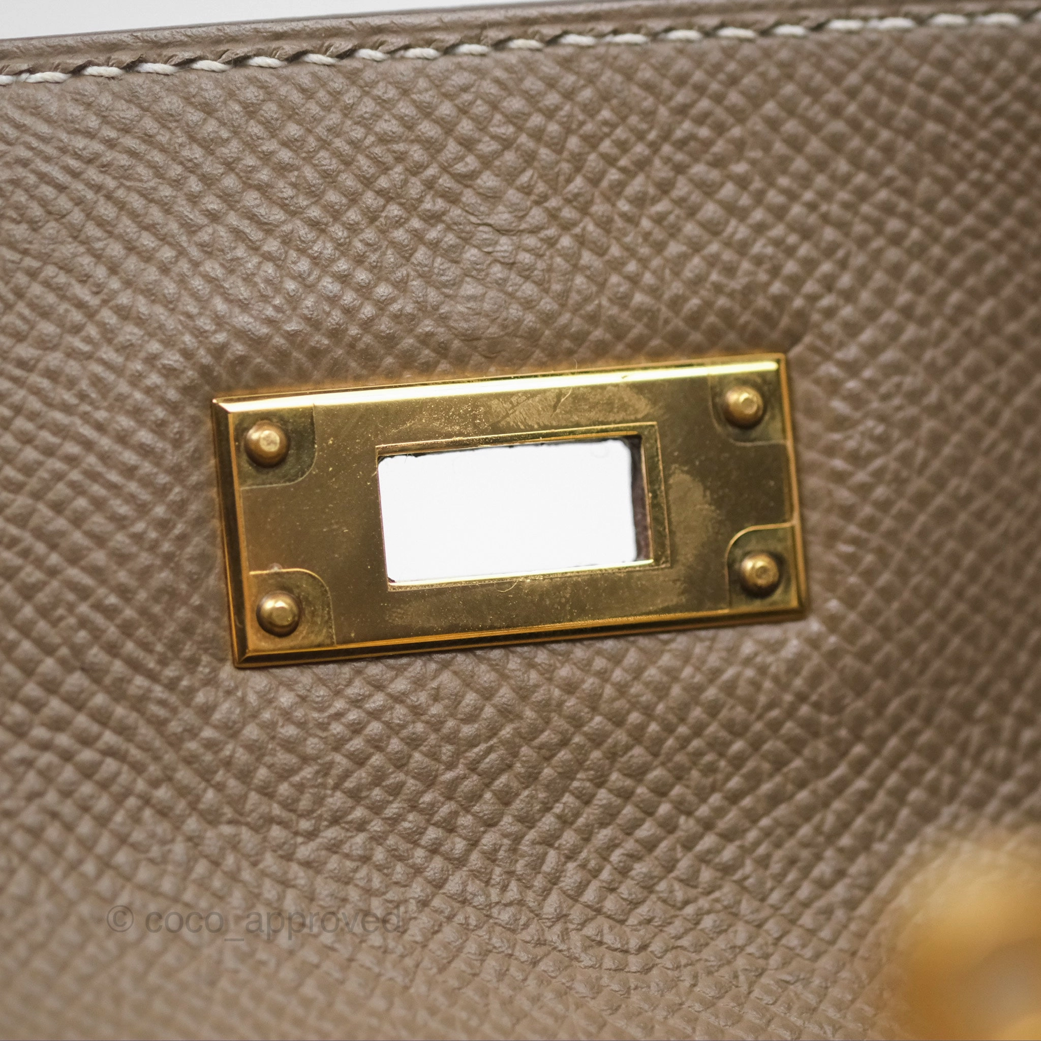 Herms Kelly Sellier 28 Etoupe 18 Epsom Gold Hardware
