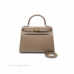 Herms Kelly Sellier 28 Etoupe 18 Epsom Gold Hardware