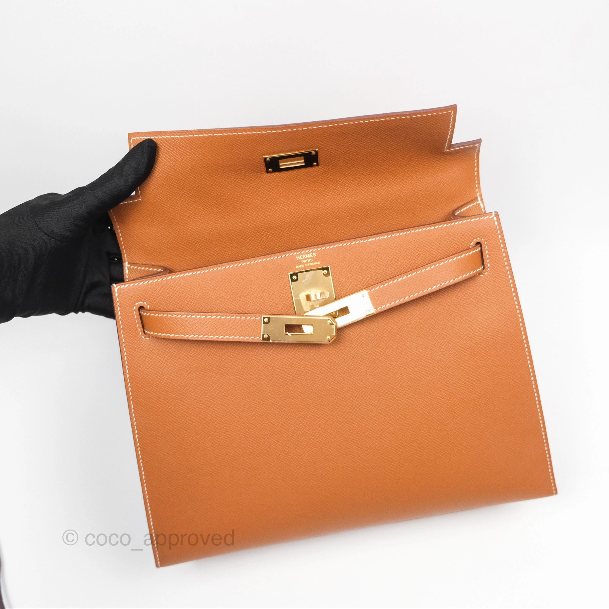 Herms Kelly Sellier 28 Gold 37 Epsom Gold Hardware