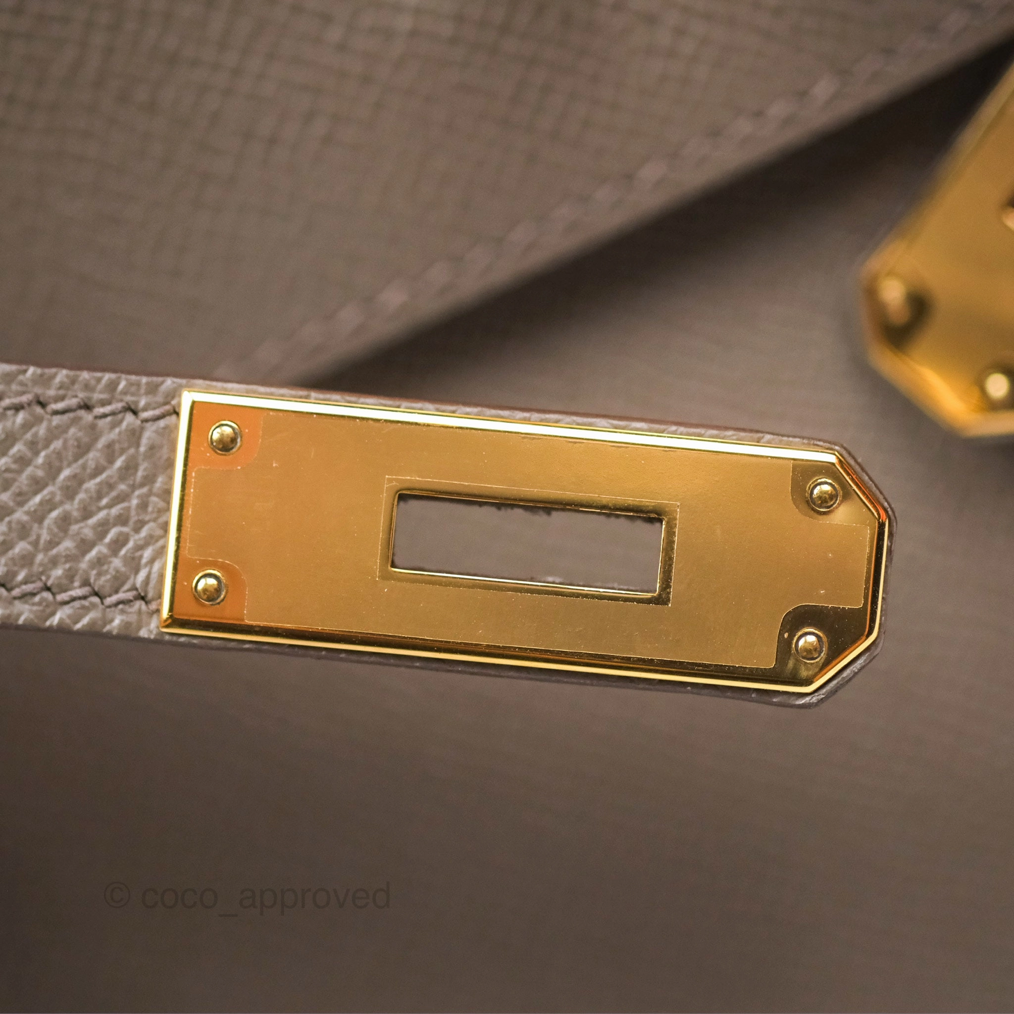 Herms Kelly Sellier 28 Gris Etain 8F Epsom Gold Hardware
