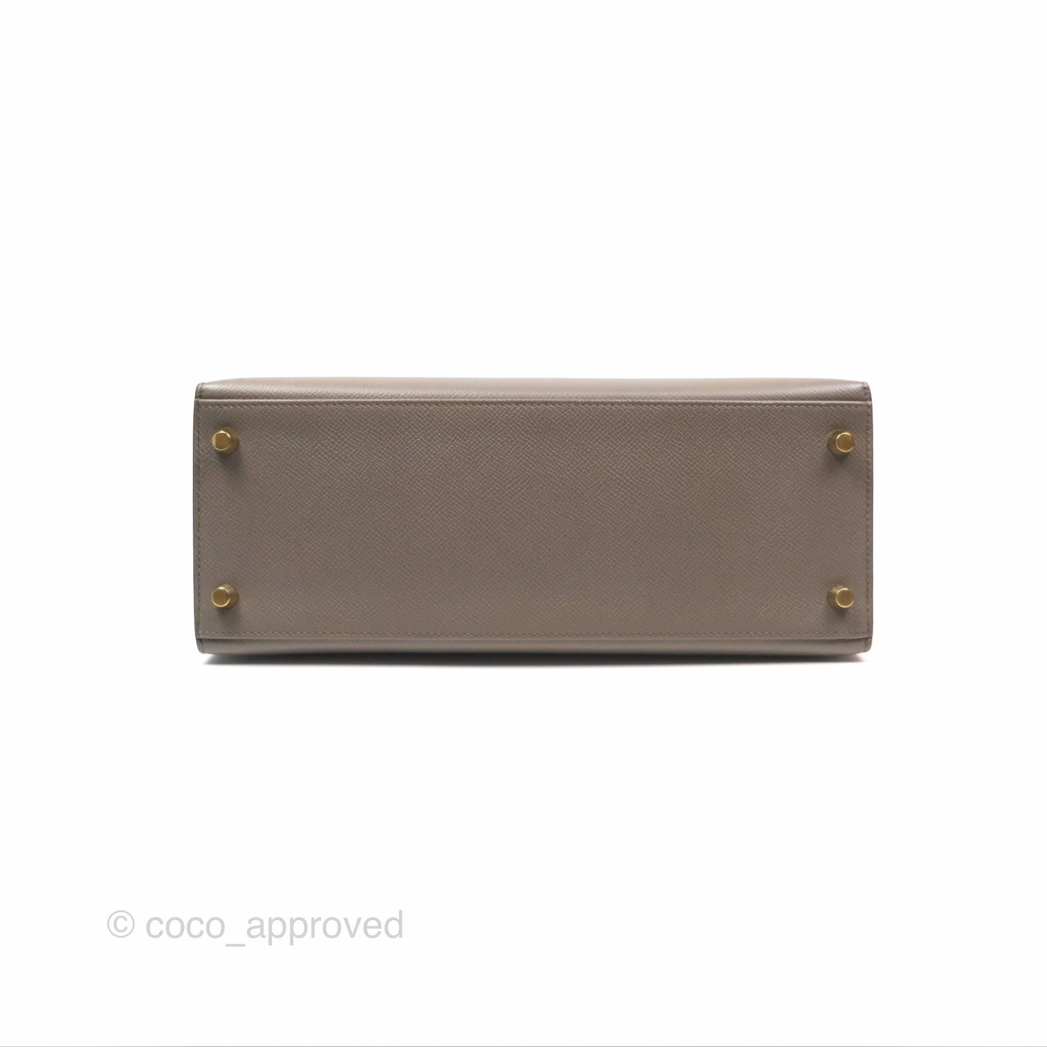 Herms Kelly Sellier 28 Gris Etain 8F Epsom Gold Hardware