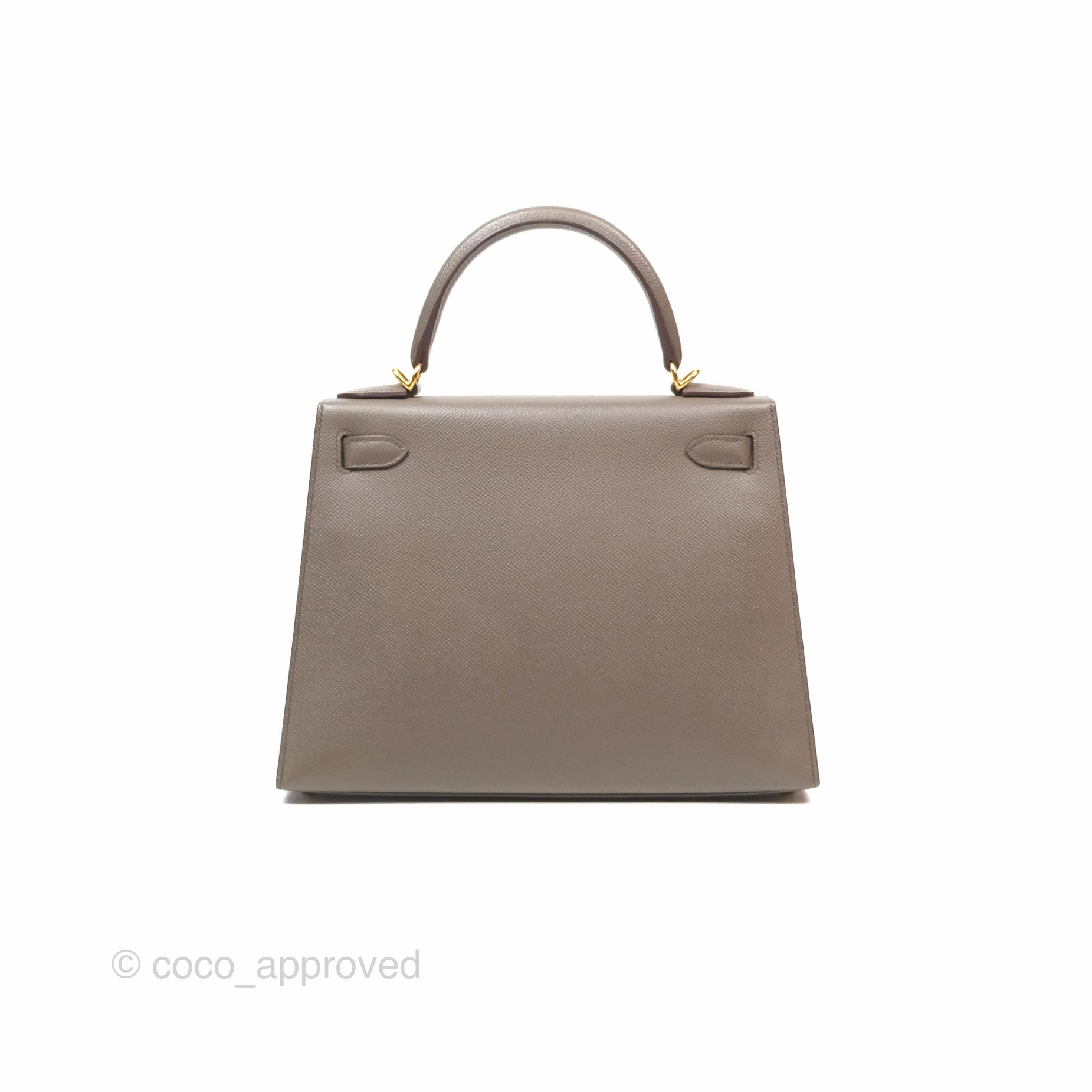 Herms Kelly Sellier 28 Gris Etain 8F Epsom Gold Hardware