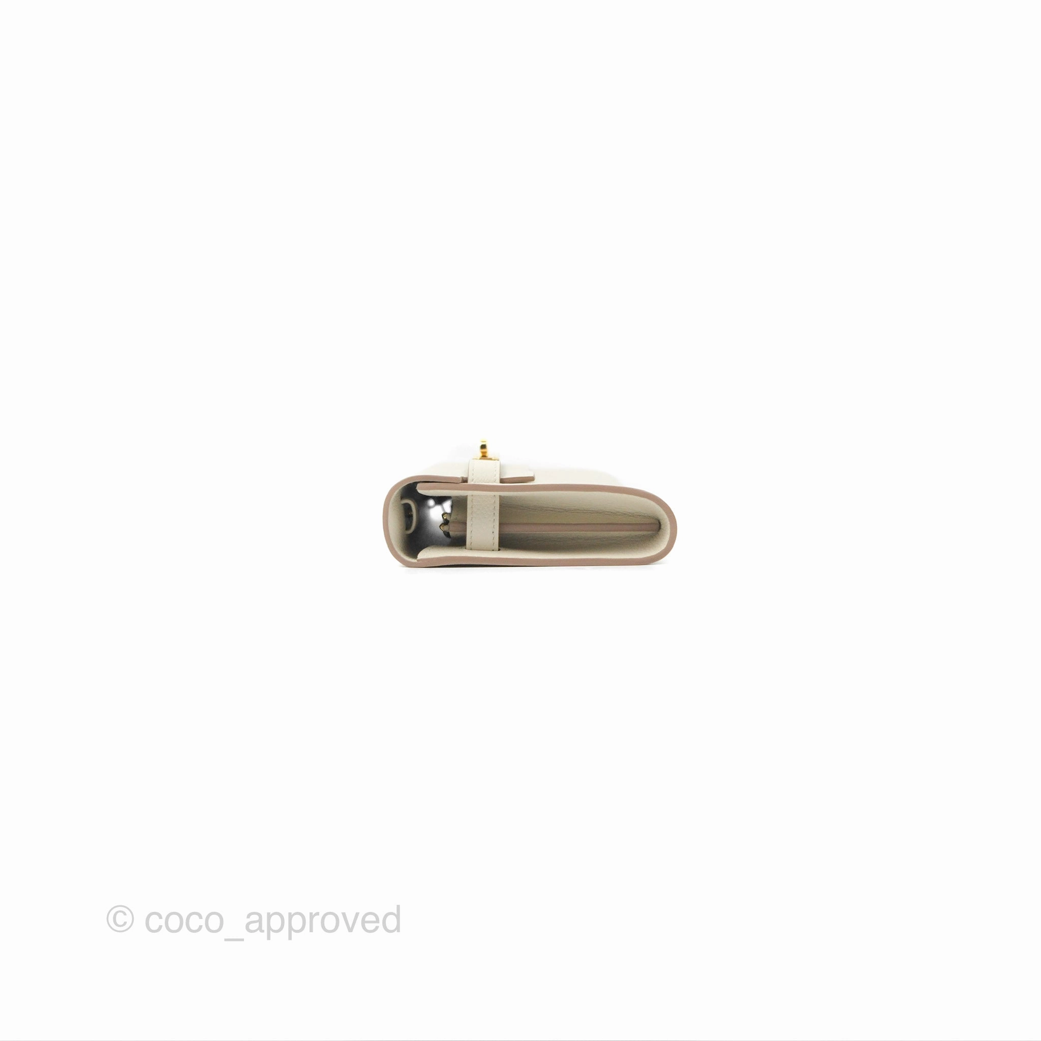 Herms Kelly To Go Wallet Beton Evercolor Gold Hardware