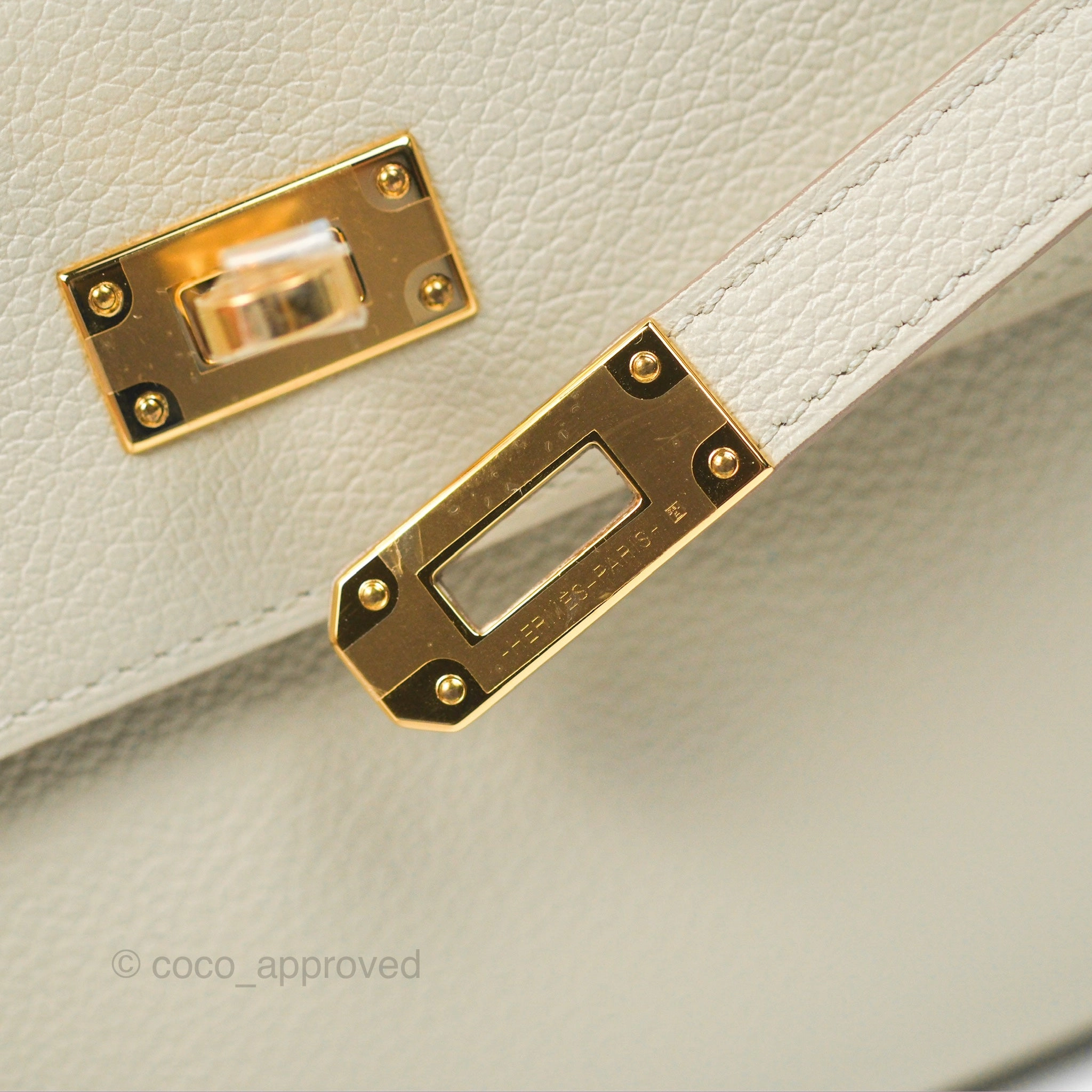 Herms Kelly To Go Wallet Beton Evercolor Gold Hardware