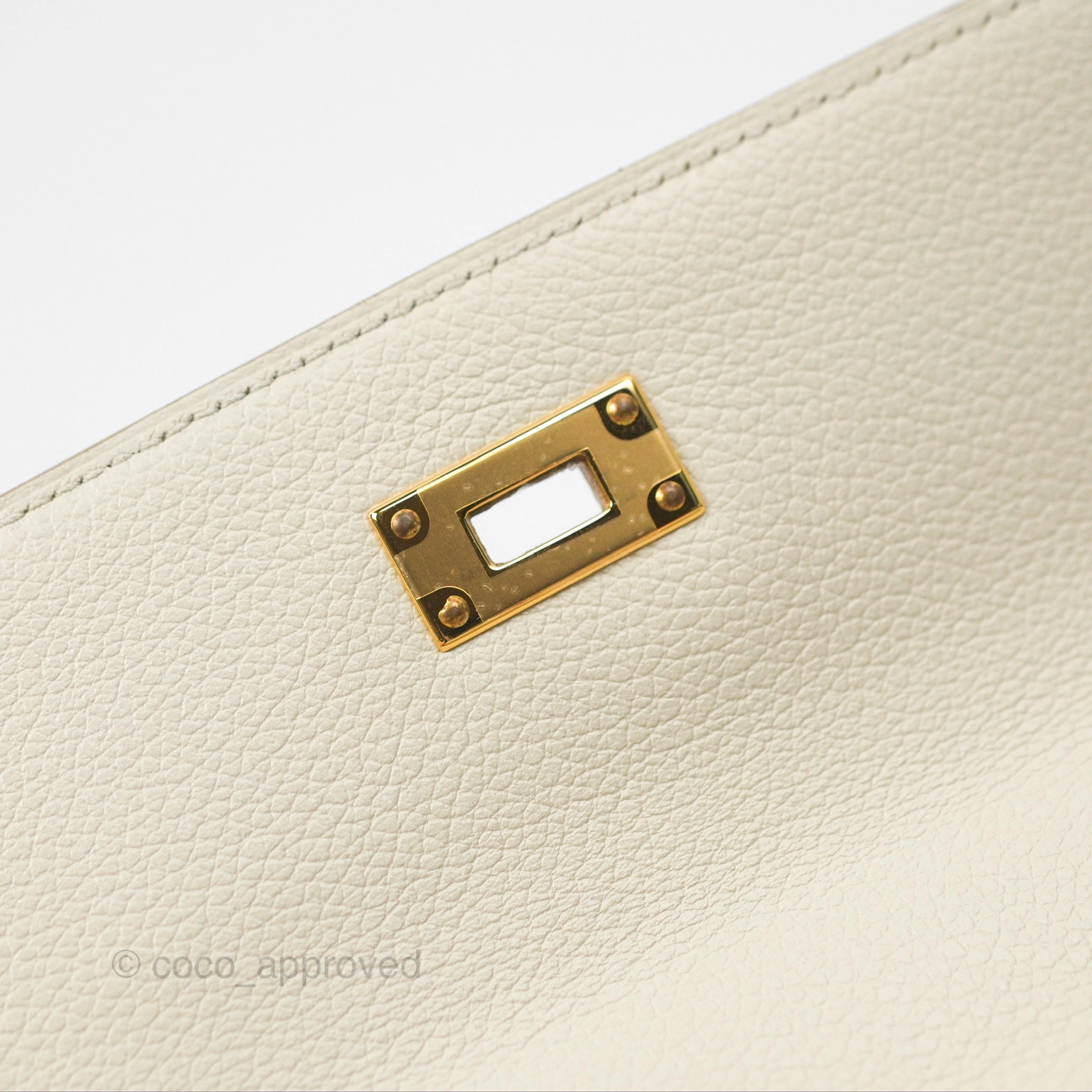 Herms Kelly To Go Wallet Beton Evercolor Gold Hardware