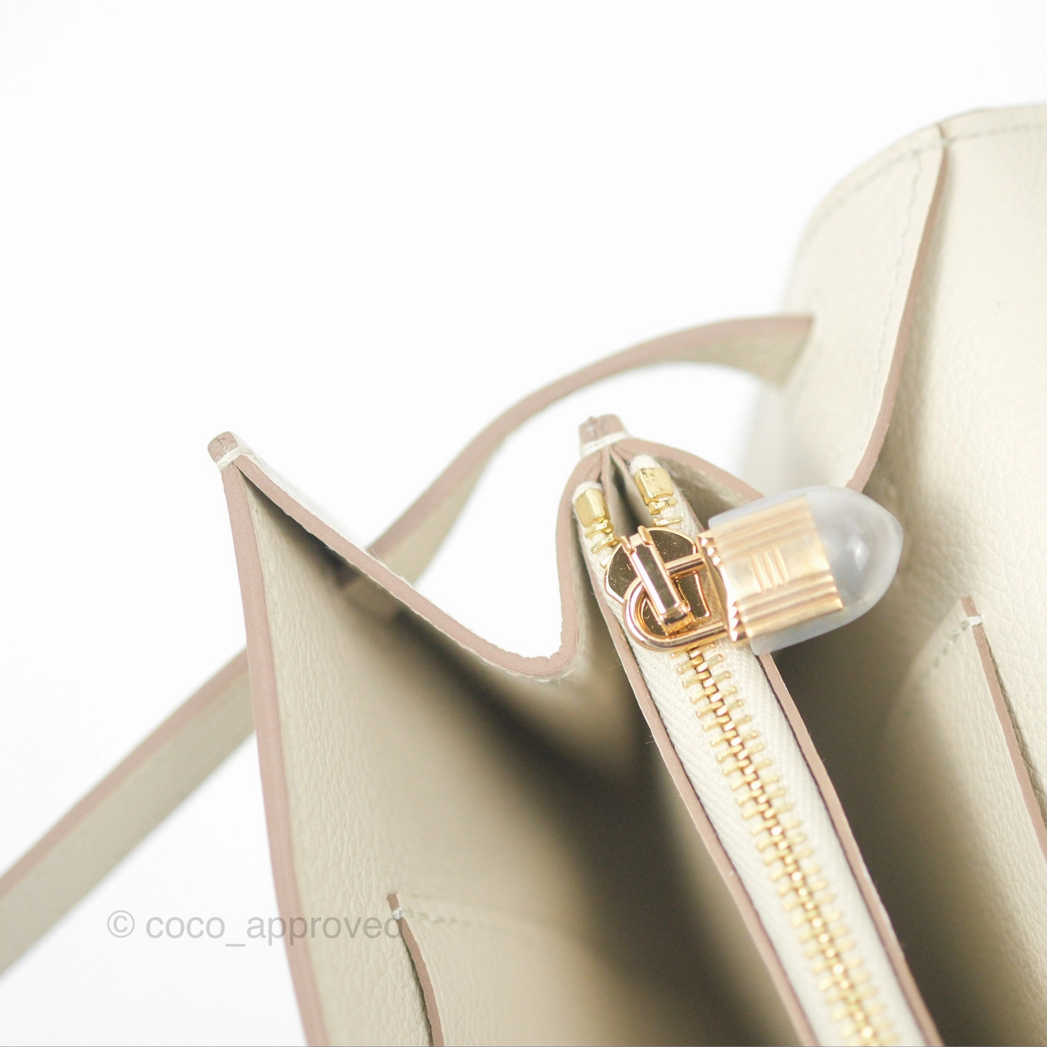 Herms Kelly To Go Wallet Beton Evercolor Gold Hardware