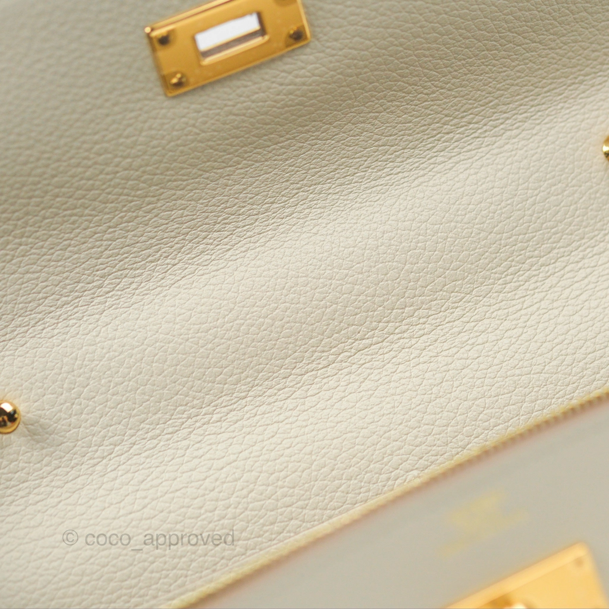 Herms Kelly To Go Wallet Beton Evercolor Gold Hardware