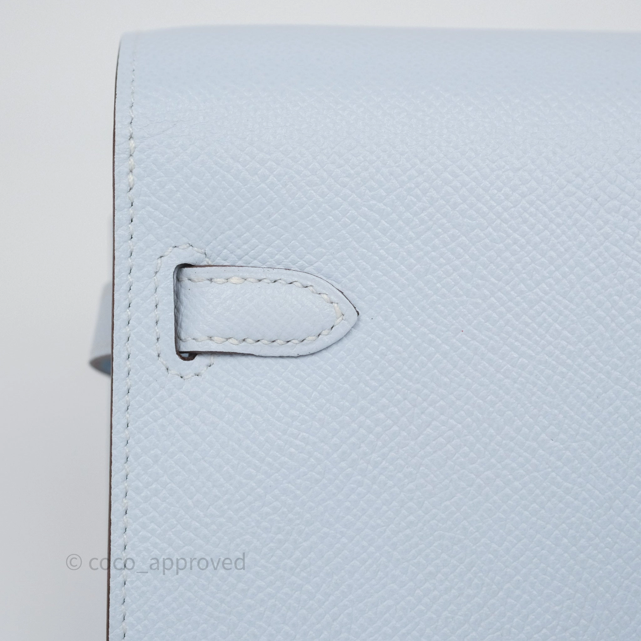 Herms Kelly To Go Wallet Bleu Brume T0 Epsom Gold Hardware