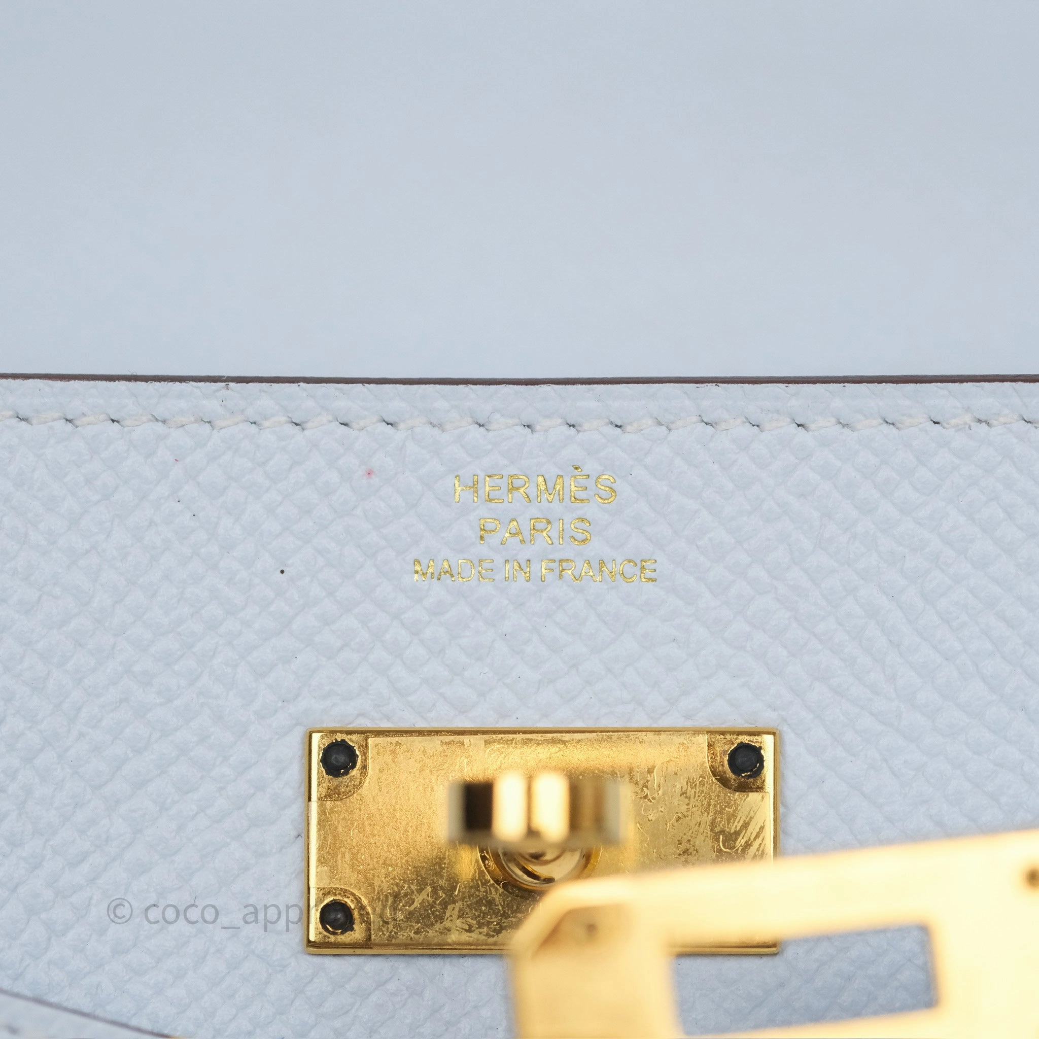Herms Kelly To Go Wallet Bleu Brume T0 Epsom Gold Hardware
