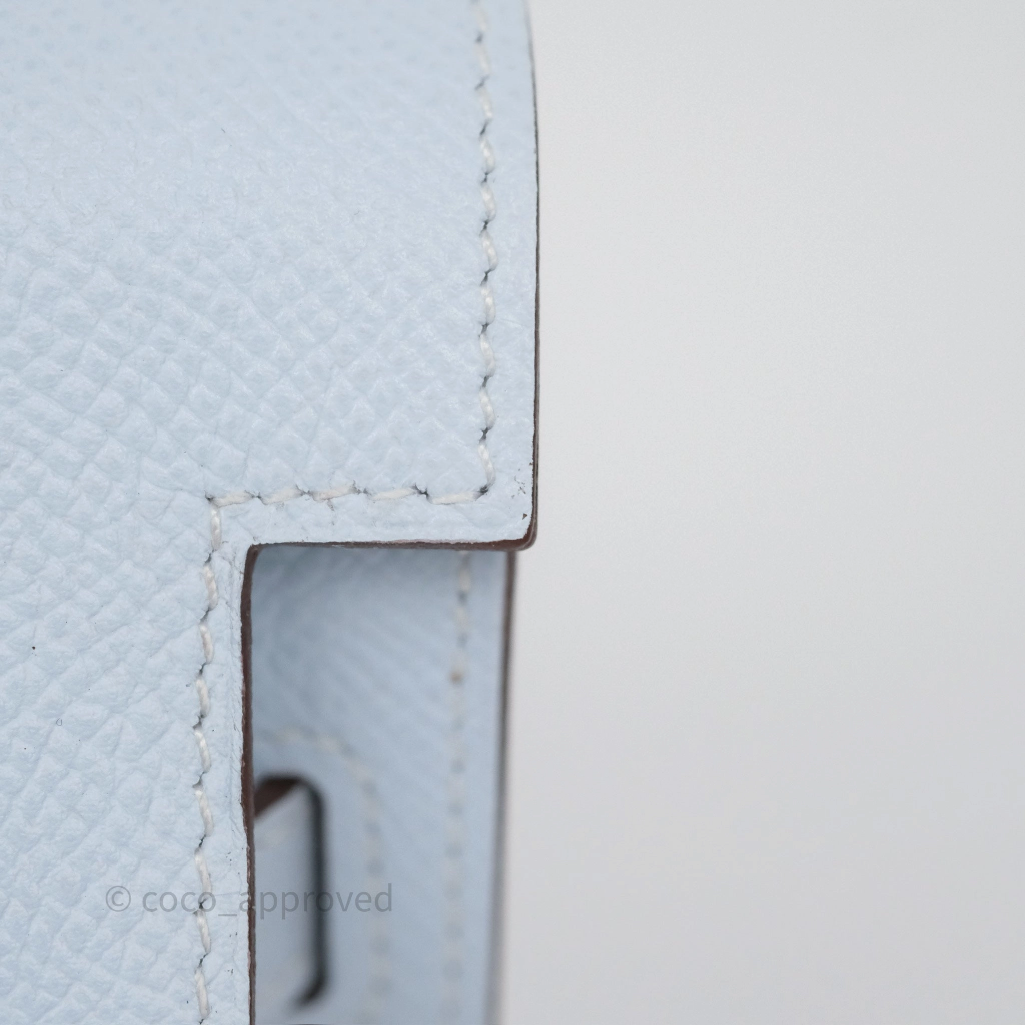 Herms Kelly To Go Wallet Bleu Brume T0 Epsom Gold Hardware