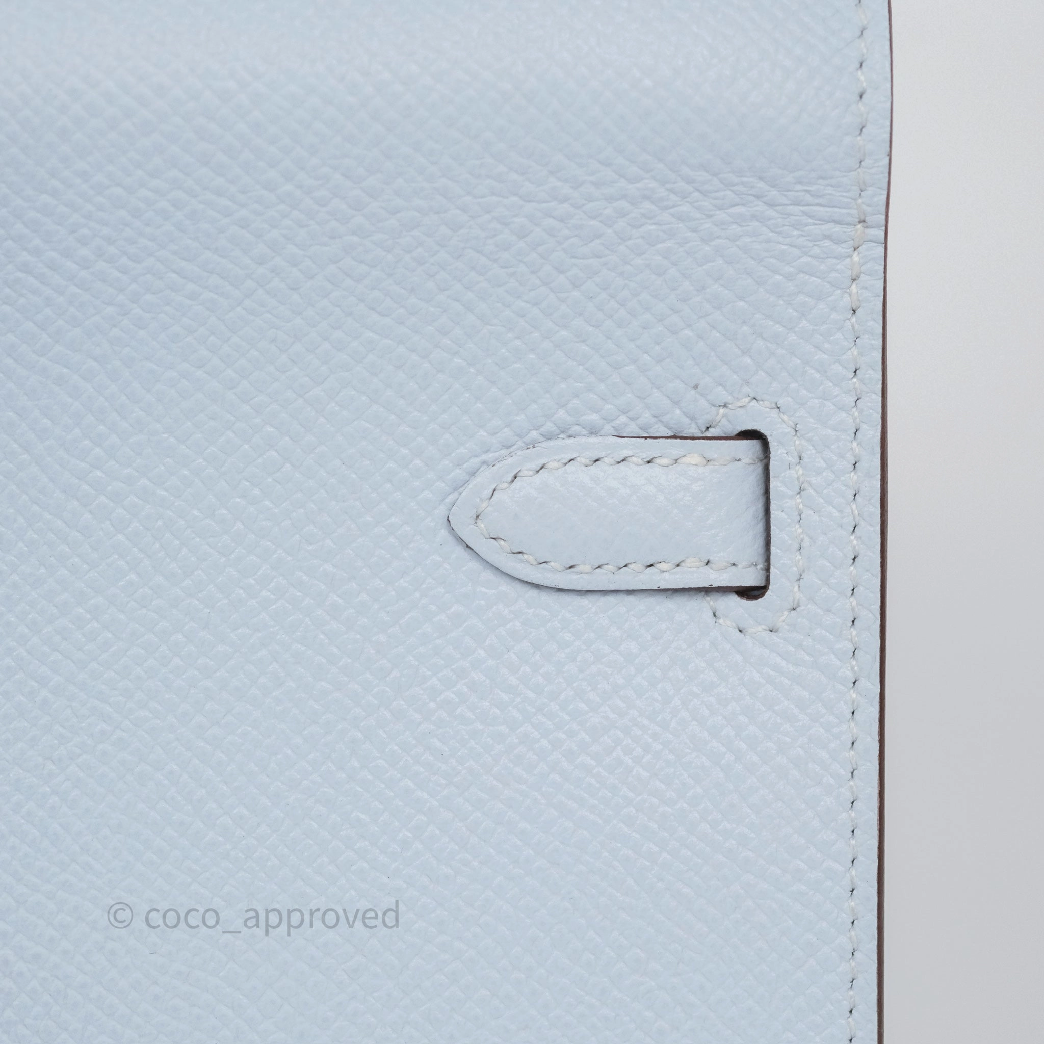 Herms Kelly To Go Wallet Bleu Brume T0 Epsom Gold Hardware