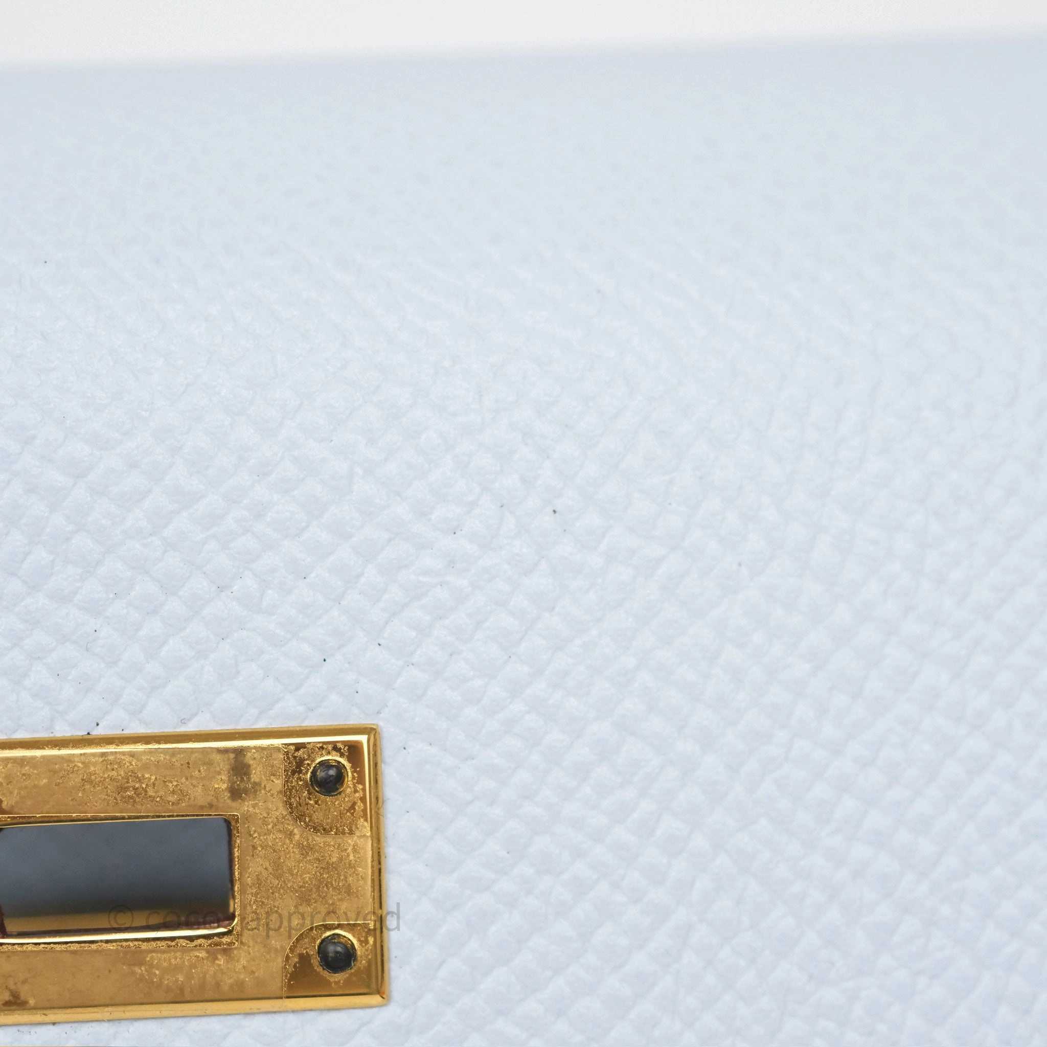 Herms Kelly To Go Wallet Bleu Brume T0 Epsom Gold Hardware