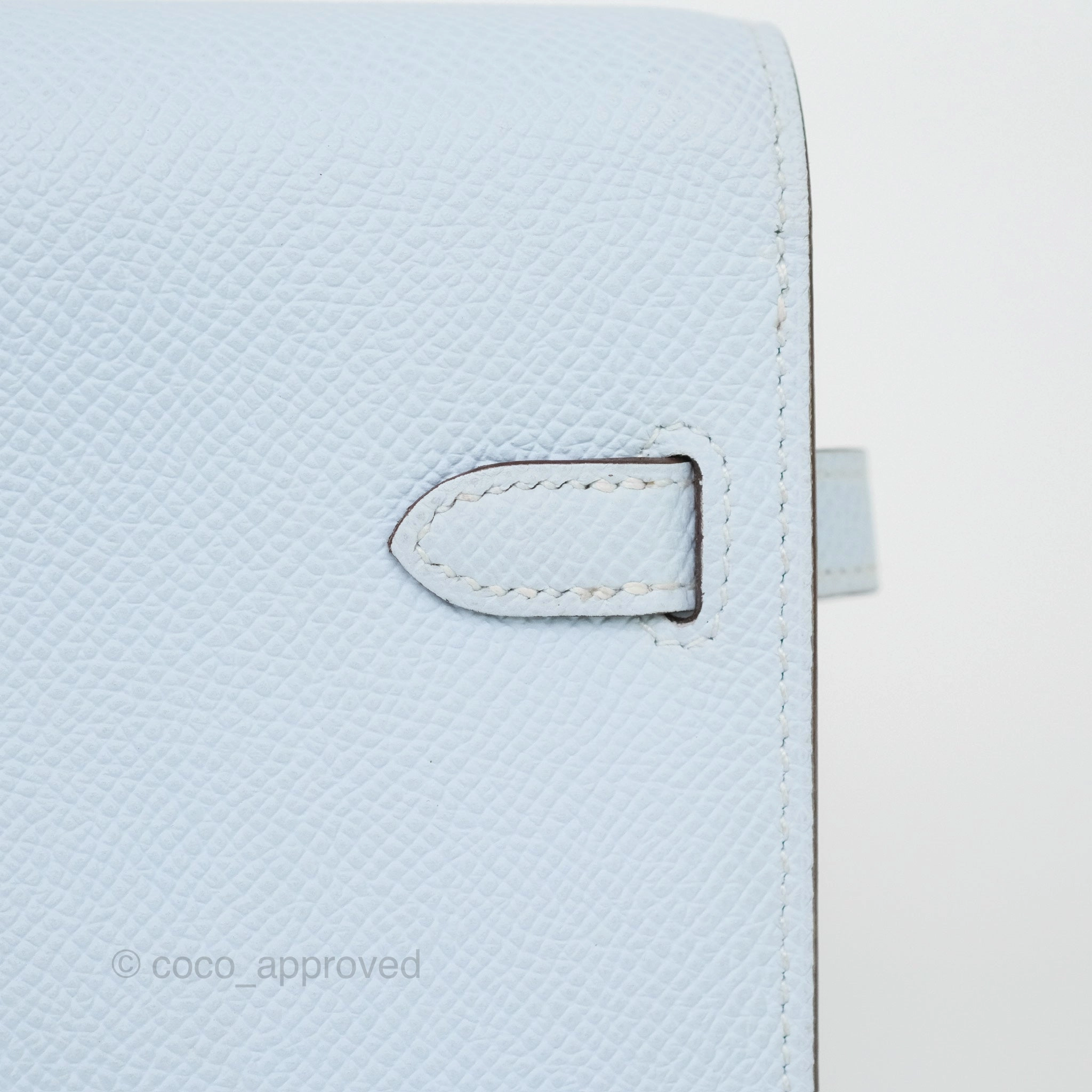 Herms Kelly To Go Wallet Bleu Brume T0 Epsom Palladium Hardware