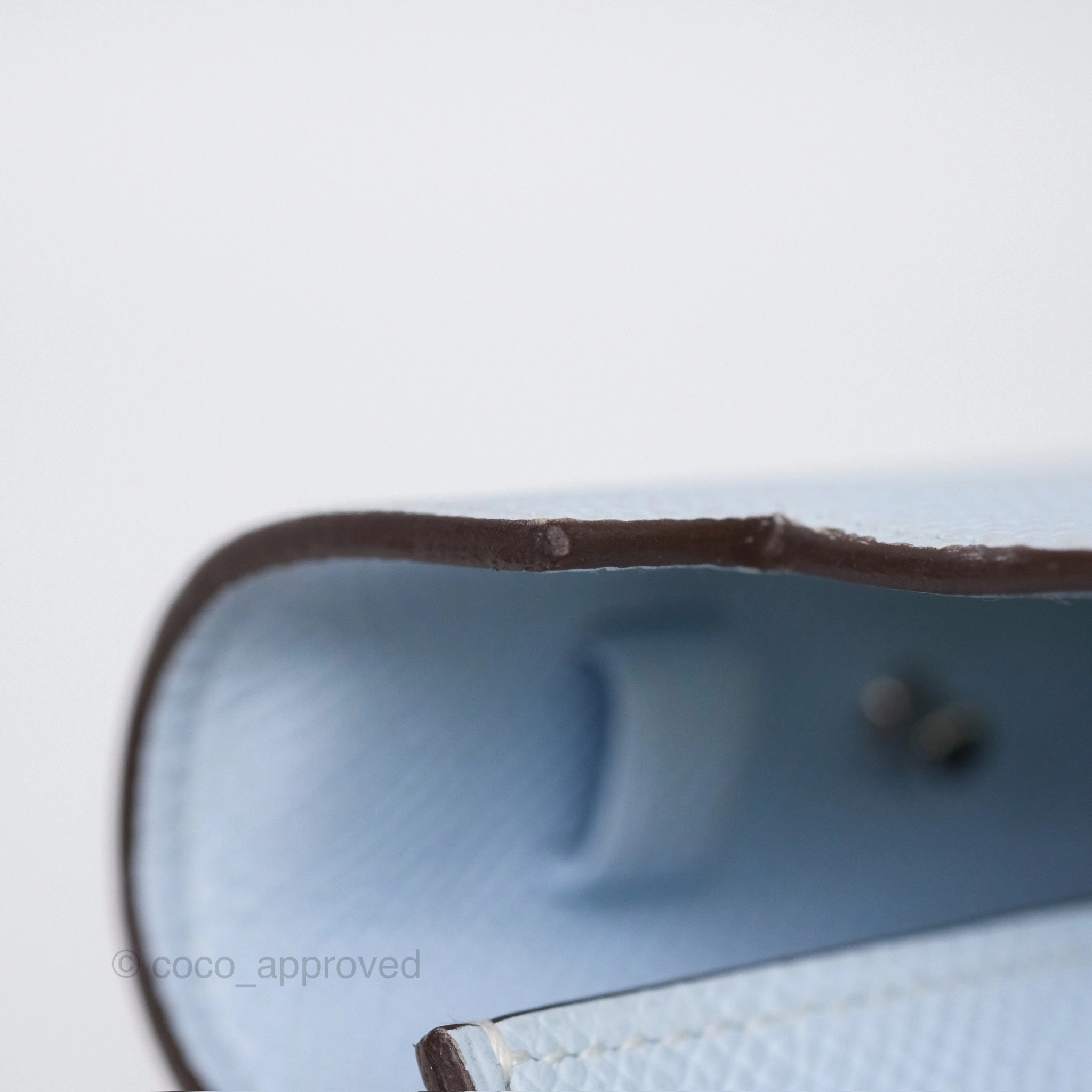 Herms Kelly To Go Wallet Bleu Brume T0 Epsom Palladium Hardware