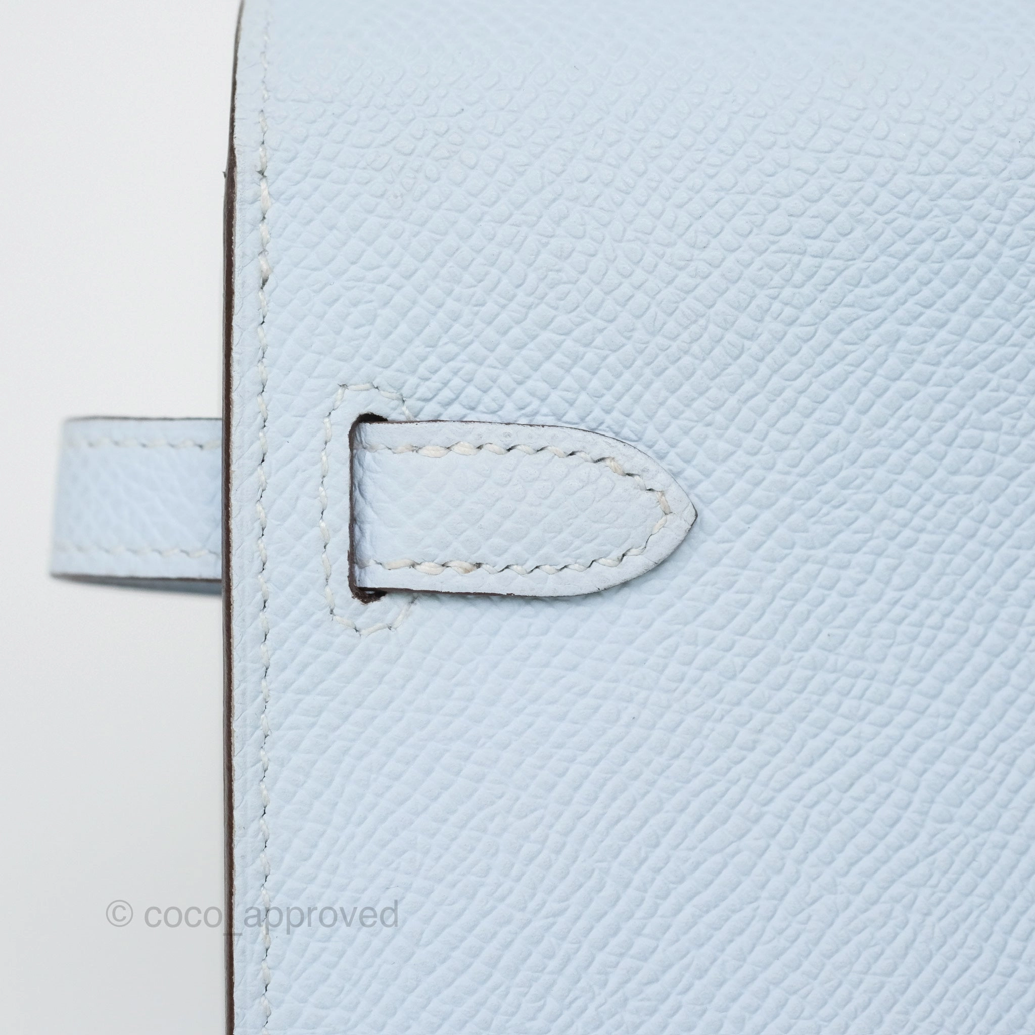 Herms Kelly To Go Wallet Bleu Brume T0 Epsom Palladium Hardware
