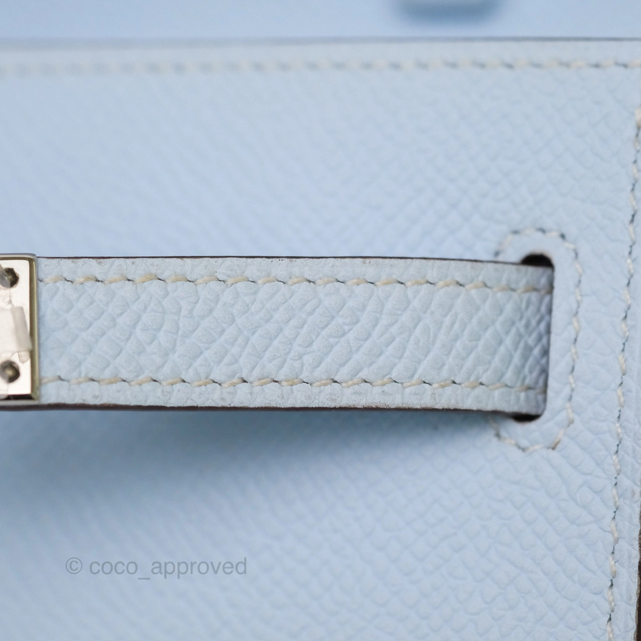Herms Kelly To Go Wallet Bleu Brume T0 Epsom Palladium Hardware