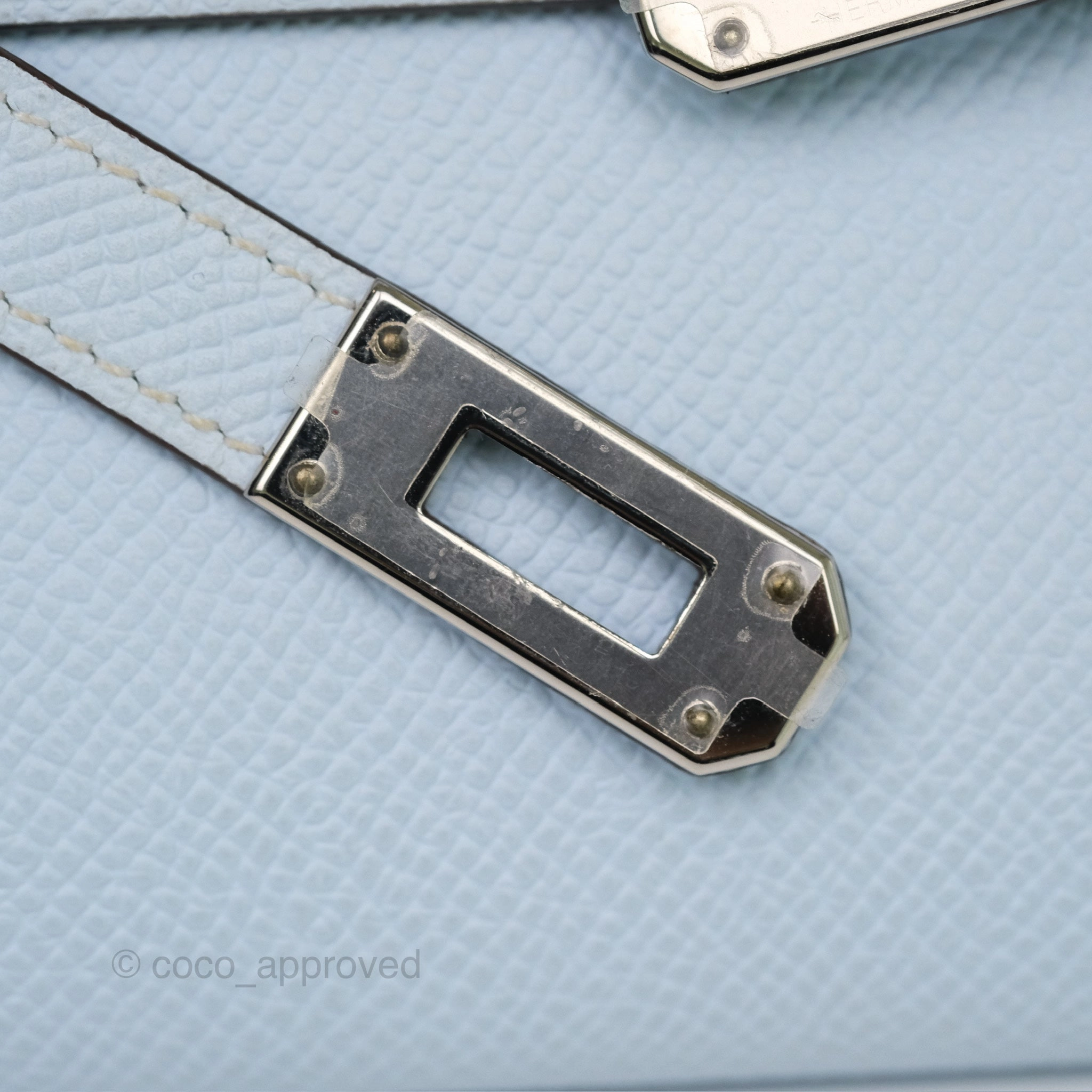 Herms Kelly To Go Wallet Bleu Brume T0 Epsom Palladium Hardware