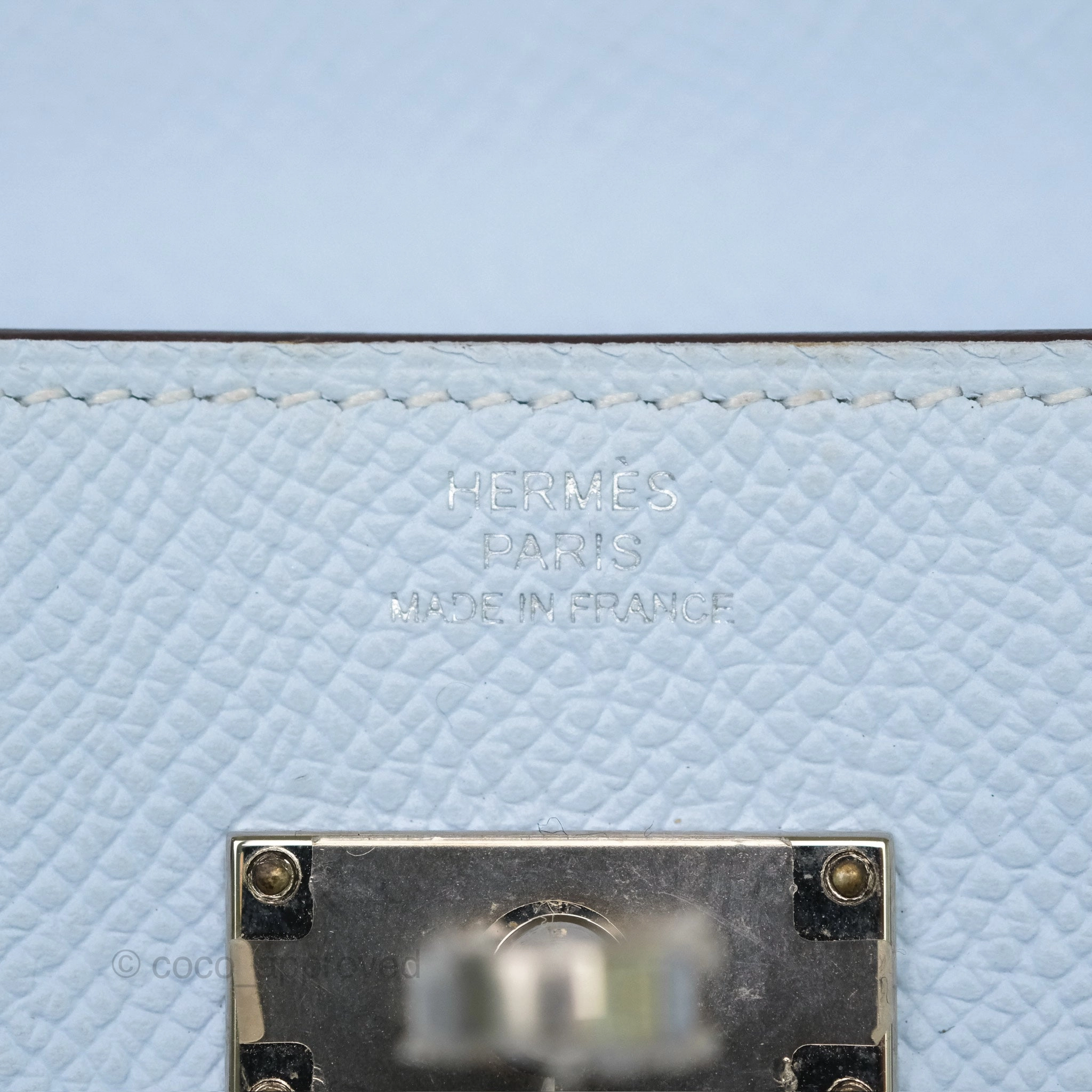 Herms Kelly To Go Wallet Bleu Brume T0 Epsom Palladium Hardware
