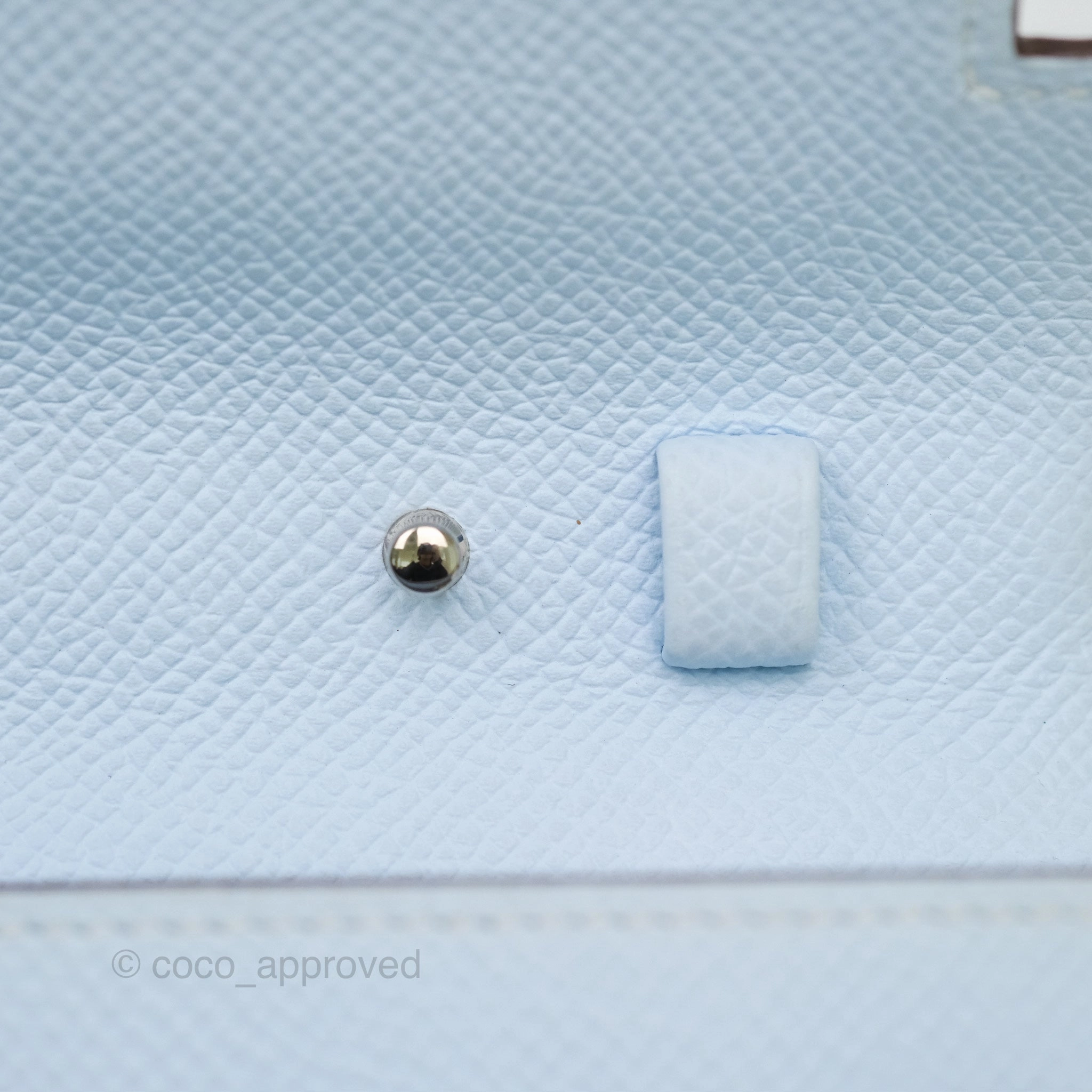 Herms Kelly To Go Wallet Bleu Brume T0 Epsom Palladium Hardware