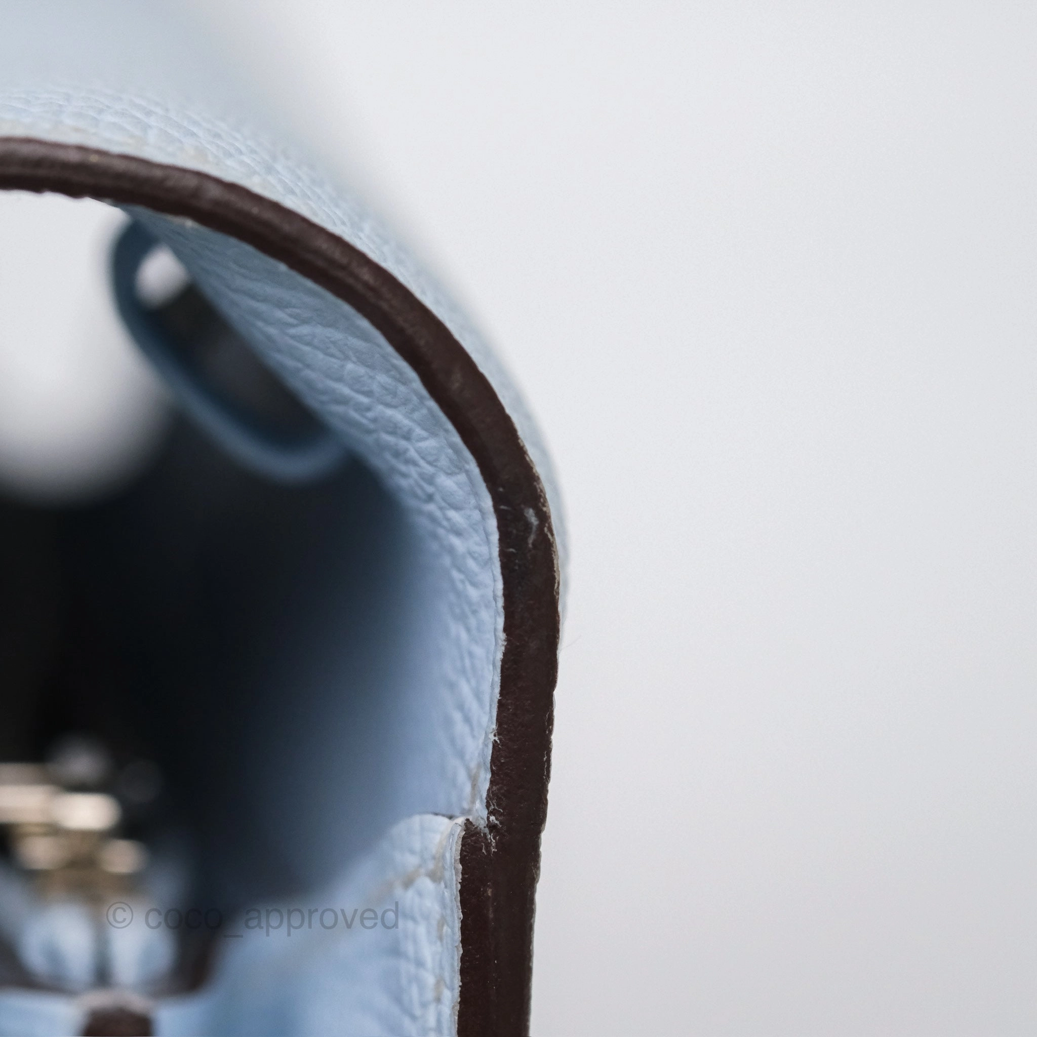 Herms Kelly To Go Wallet Bleu Brume T0 Epsom Palladium Hardware