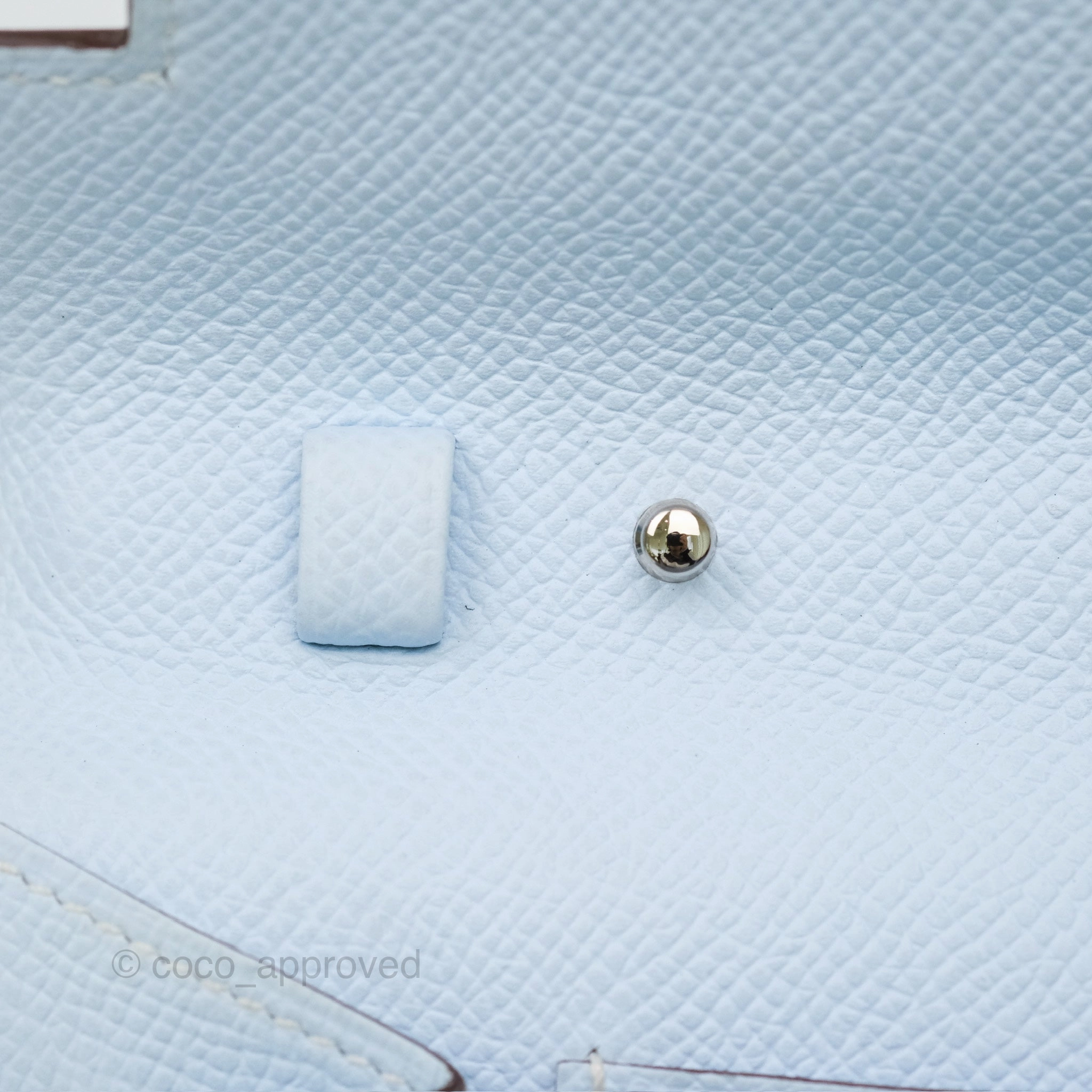 Herms Kelly To Go Wallet Bleu Brume T0 Epsom Palladium Hardware