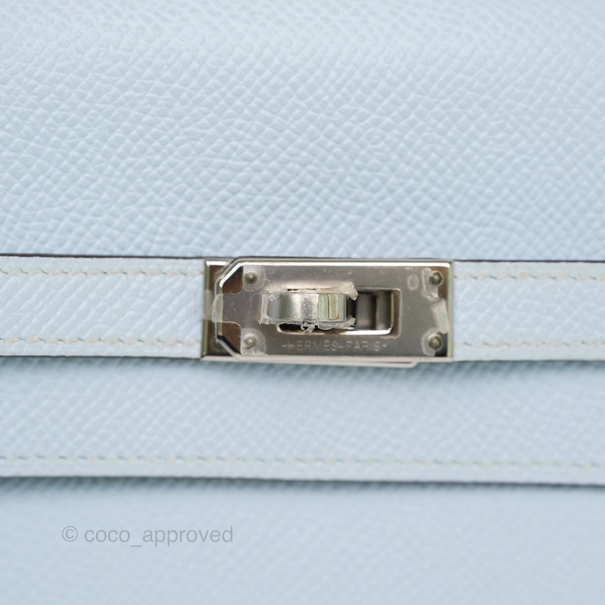 Herms Kelly To Go Wallet Bleu Brume T0 Epsom Palladium Hardware