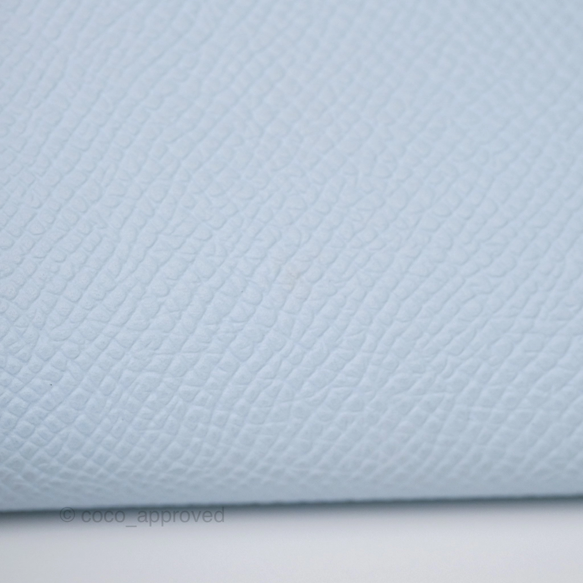 Herms Kelly To Go Wallet Bleu Brume T0 Epsom Palladium Hardware
