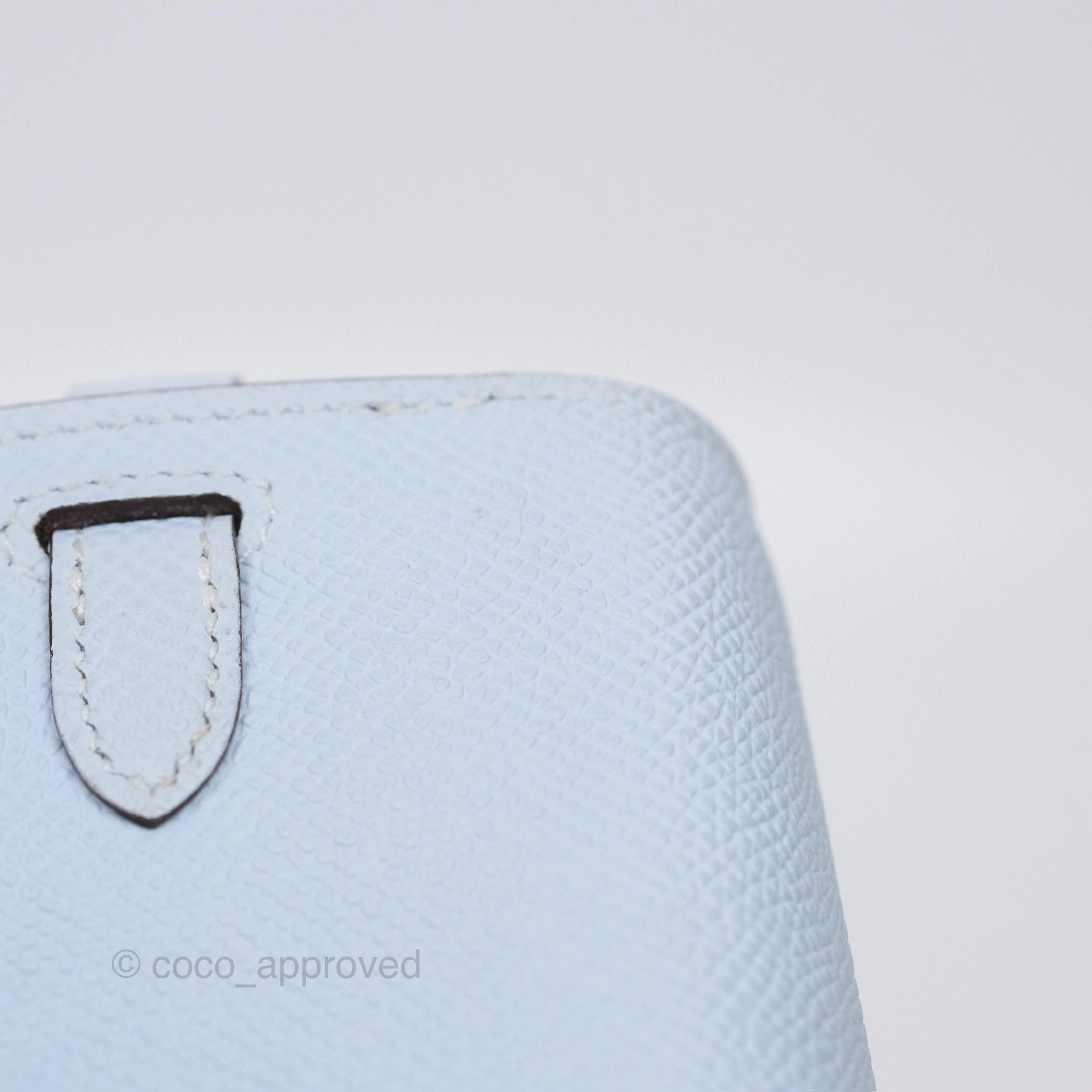 Herms Kelly To Go Wallet Bleu Brume T0 Epsom Palladium Hardware