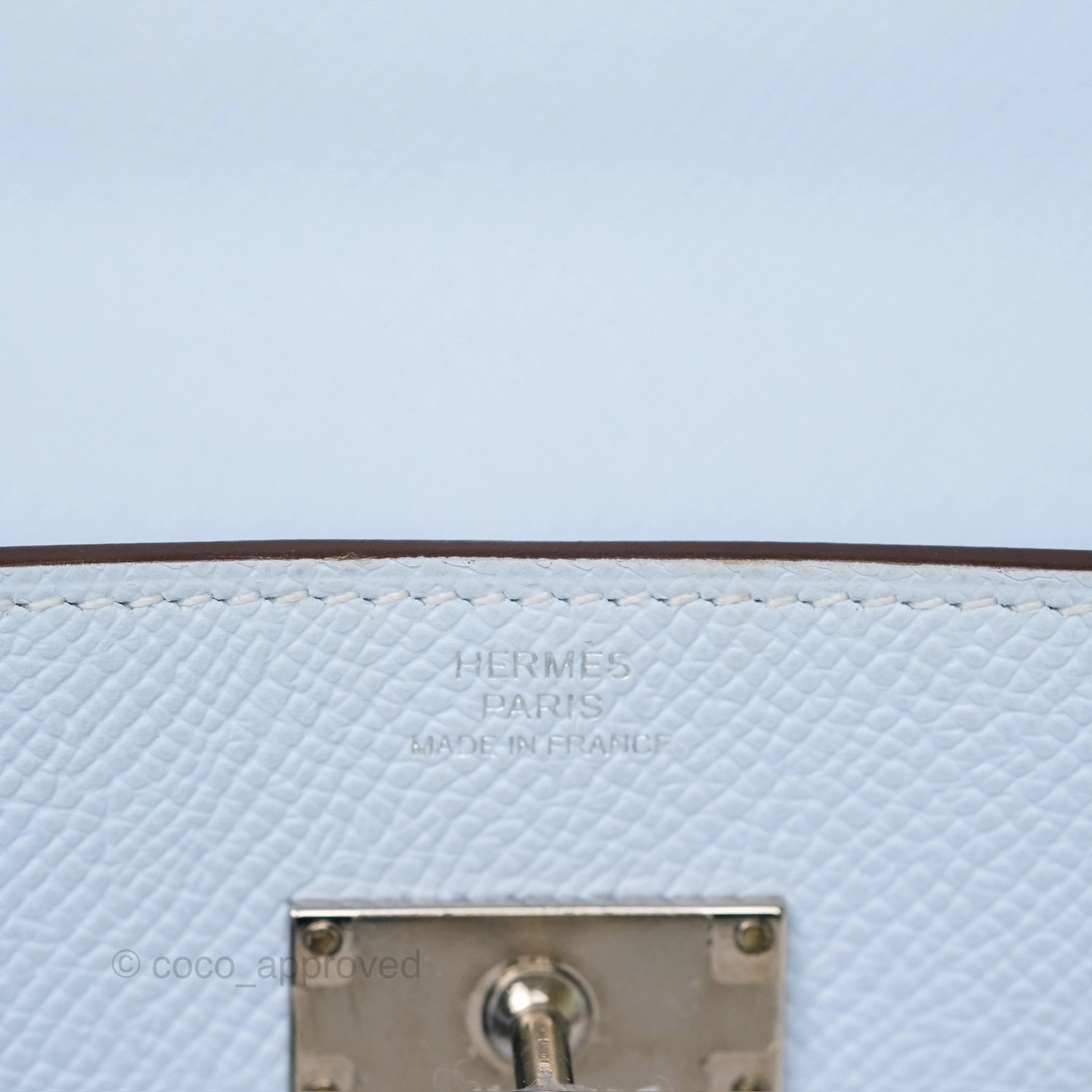 Herms Kelly To Go Wallet Bleu Brume T0 Epsom Palladium Hardware