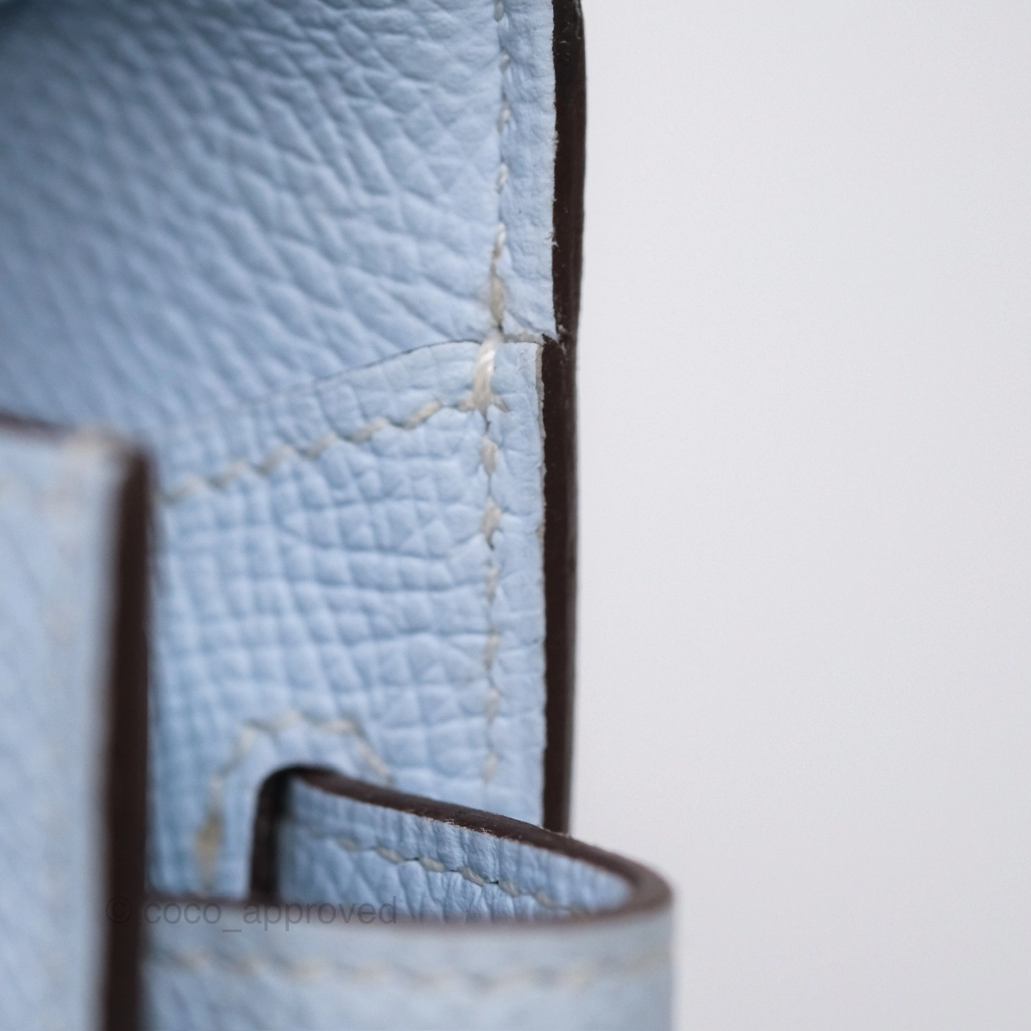 Herms Kelly To Go Wallet Bleu Brume T0 Epsom Palladium Hardware