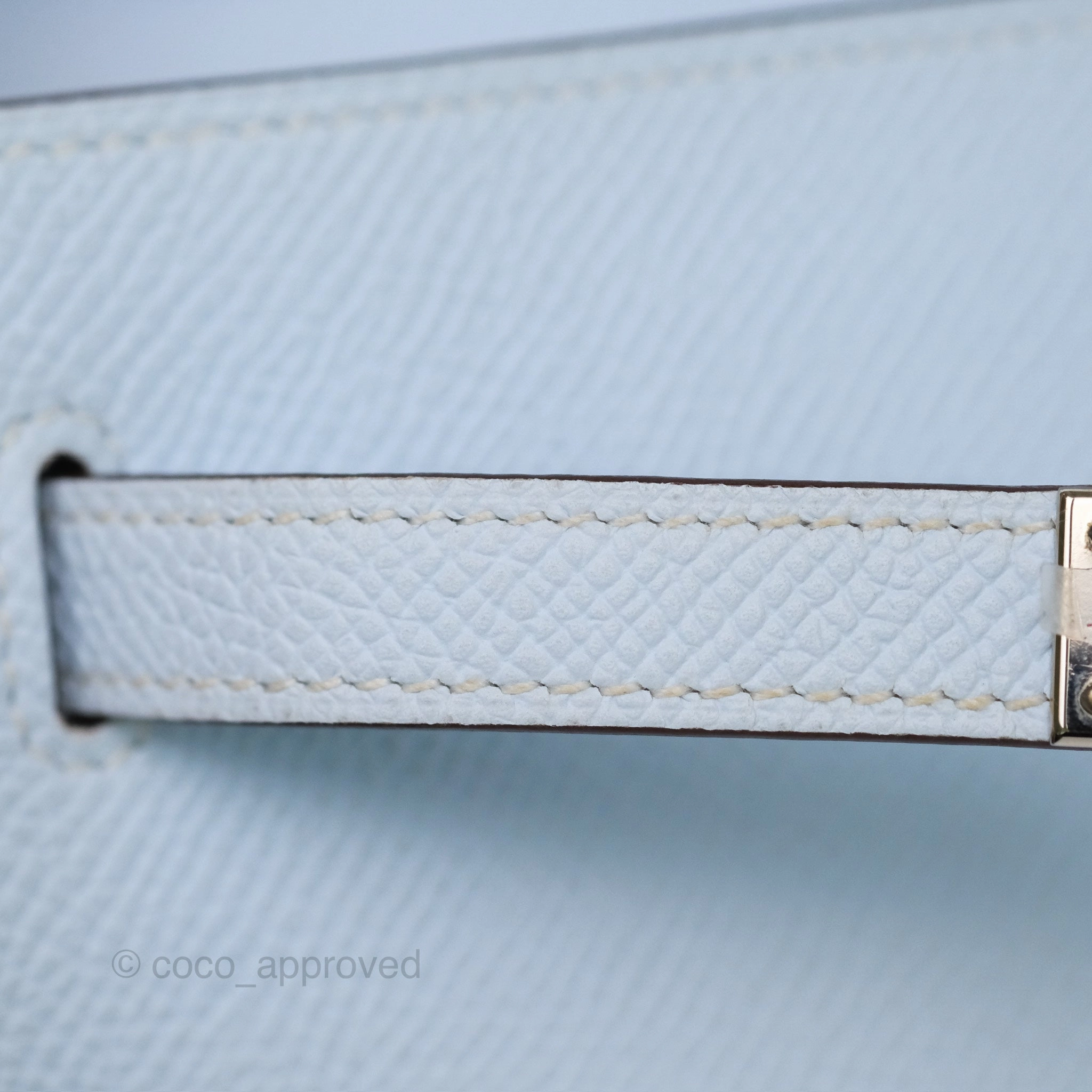 Herms Kelly To Go Wallet Bleu Brume T0 Epsom Palladium Hardware