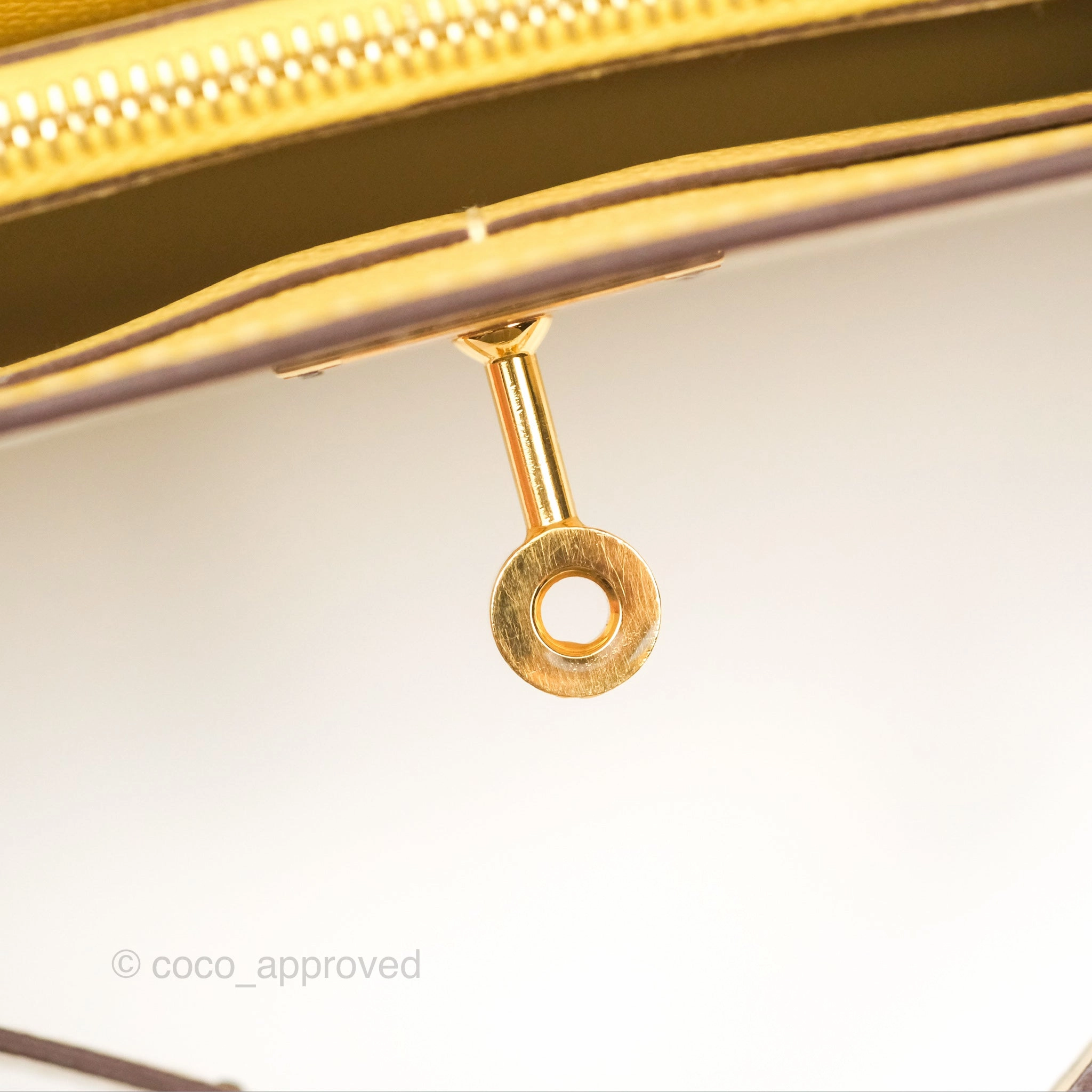 Herms Kelly To Go Wallet Epsom Nata I2/ Jaune Poussin Gold Hardware