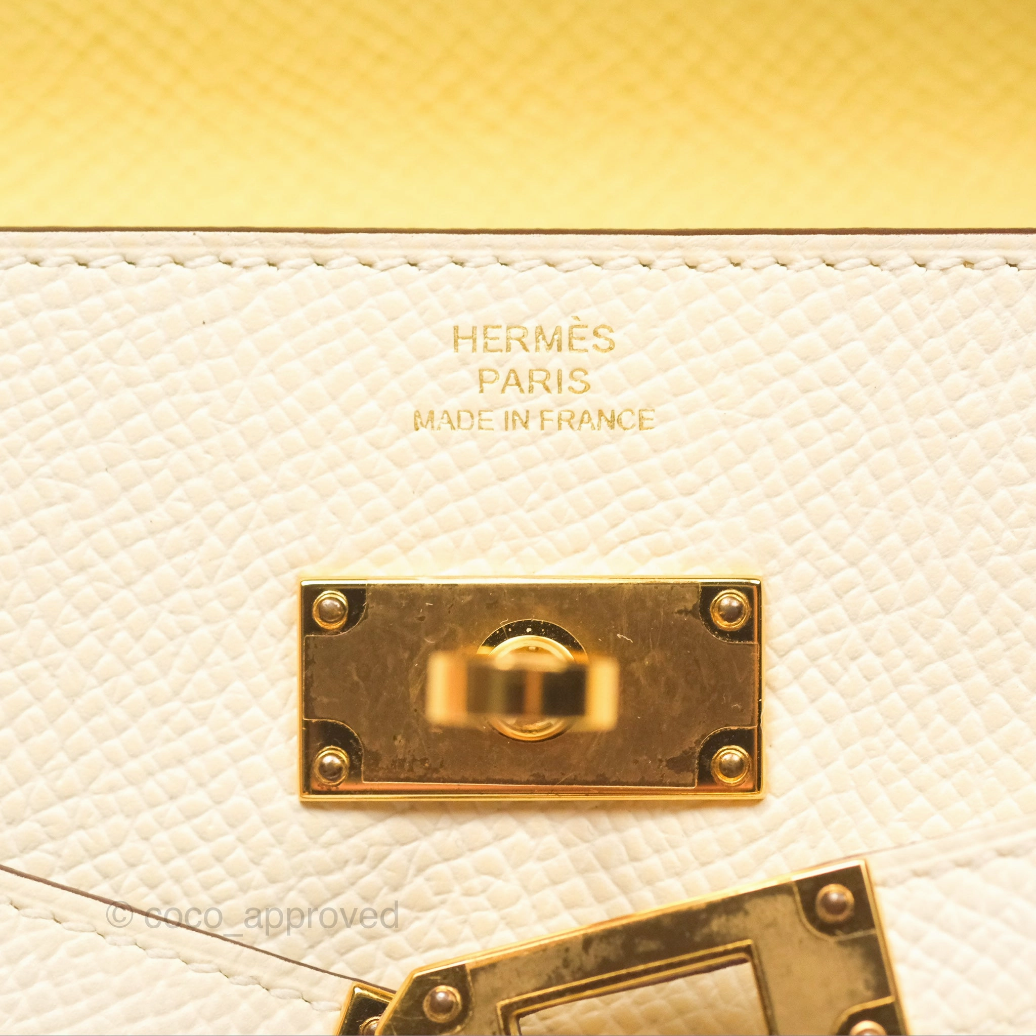 Herms Kelly To Go Wallet Epsom Nata I2/ Jaune Poussin Gold Hardware