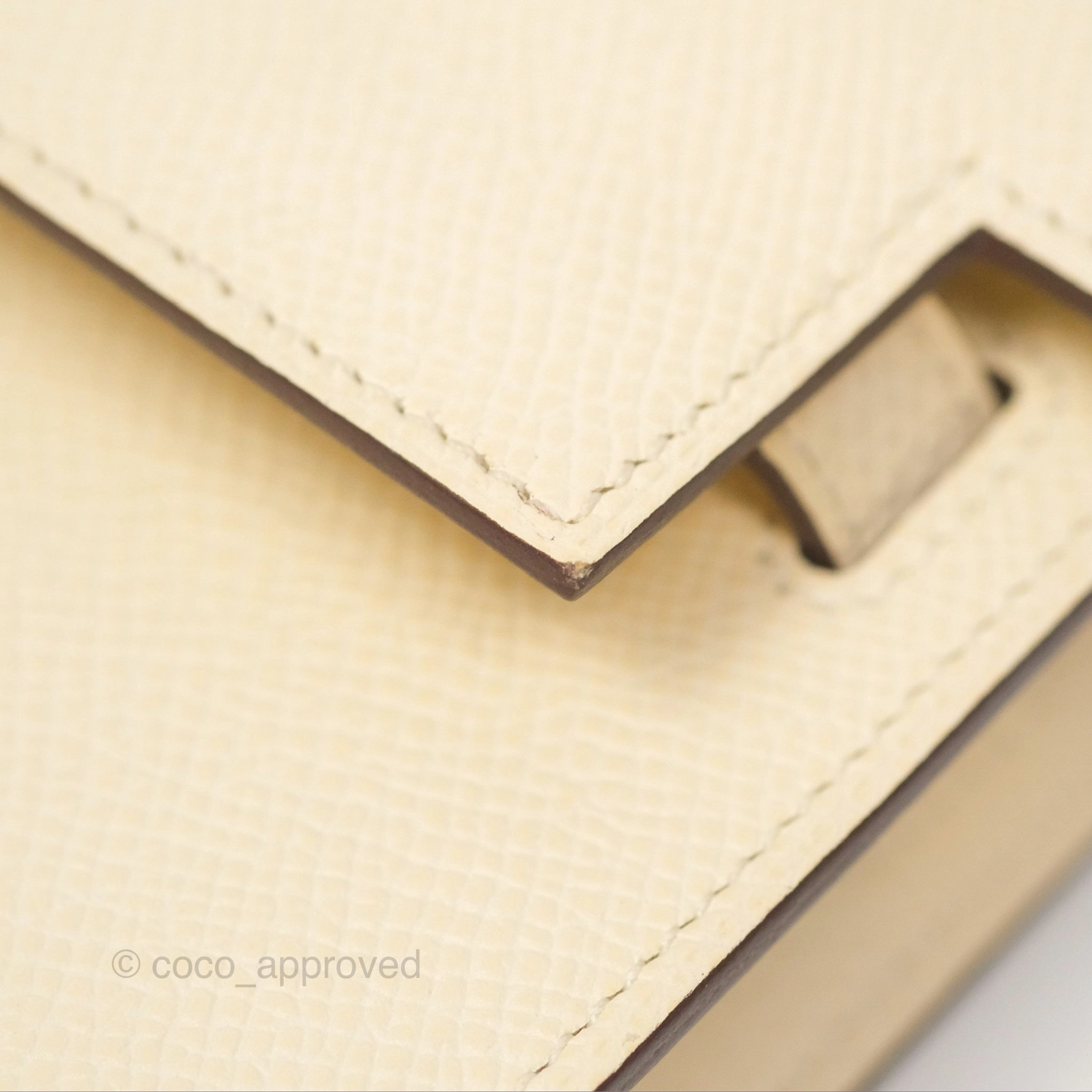Herms Kelly To Go Wallet Epsom Nata I2/ Jaune Poussin Gold Hardware