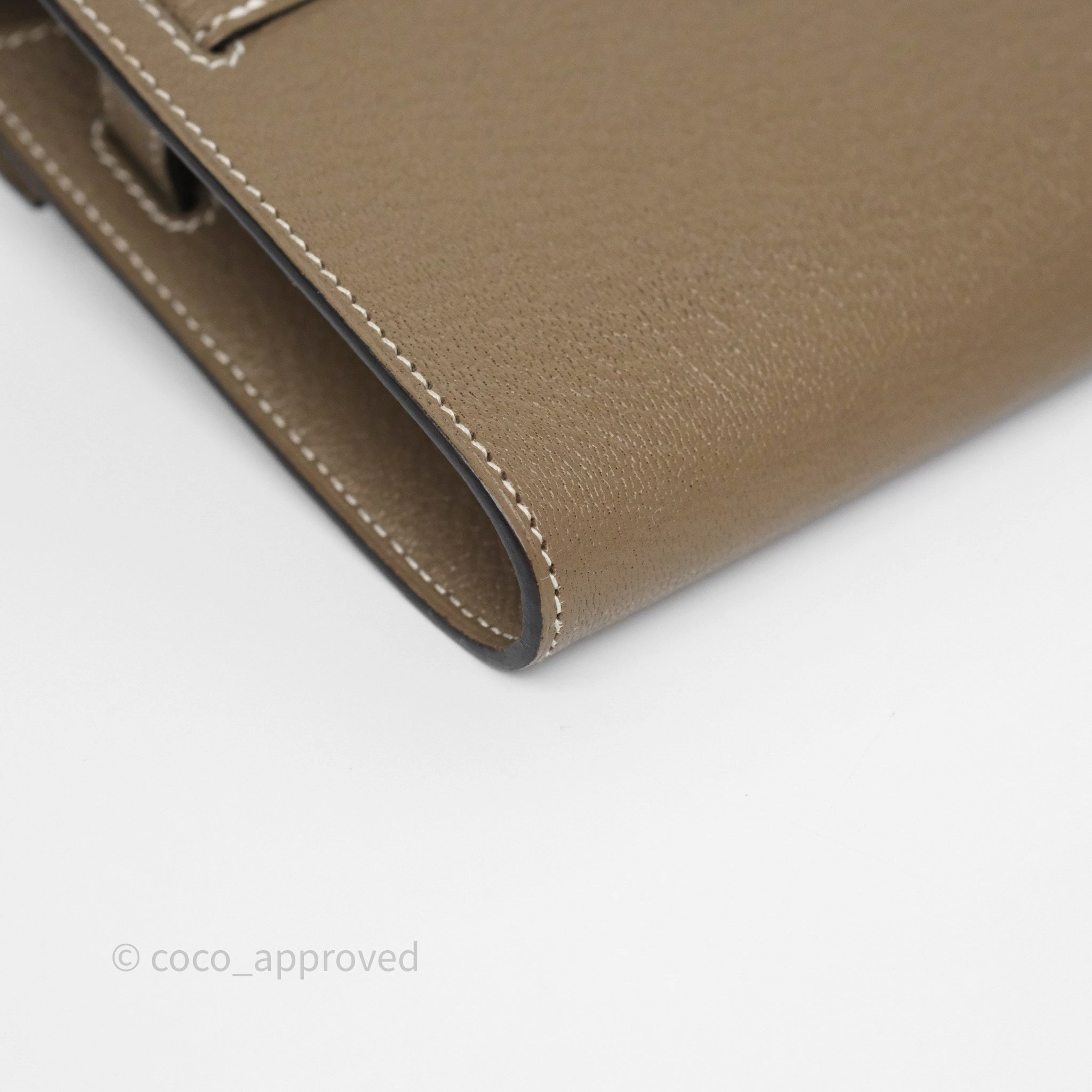 Herms Kelly To Go Wallet Etoupe 18 Chevre Mysore Gold Hardware