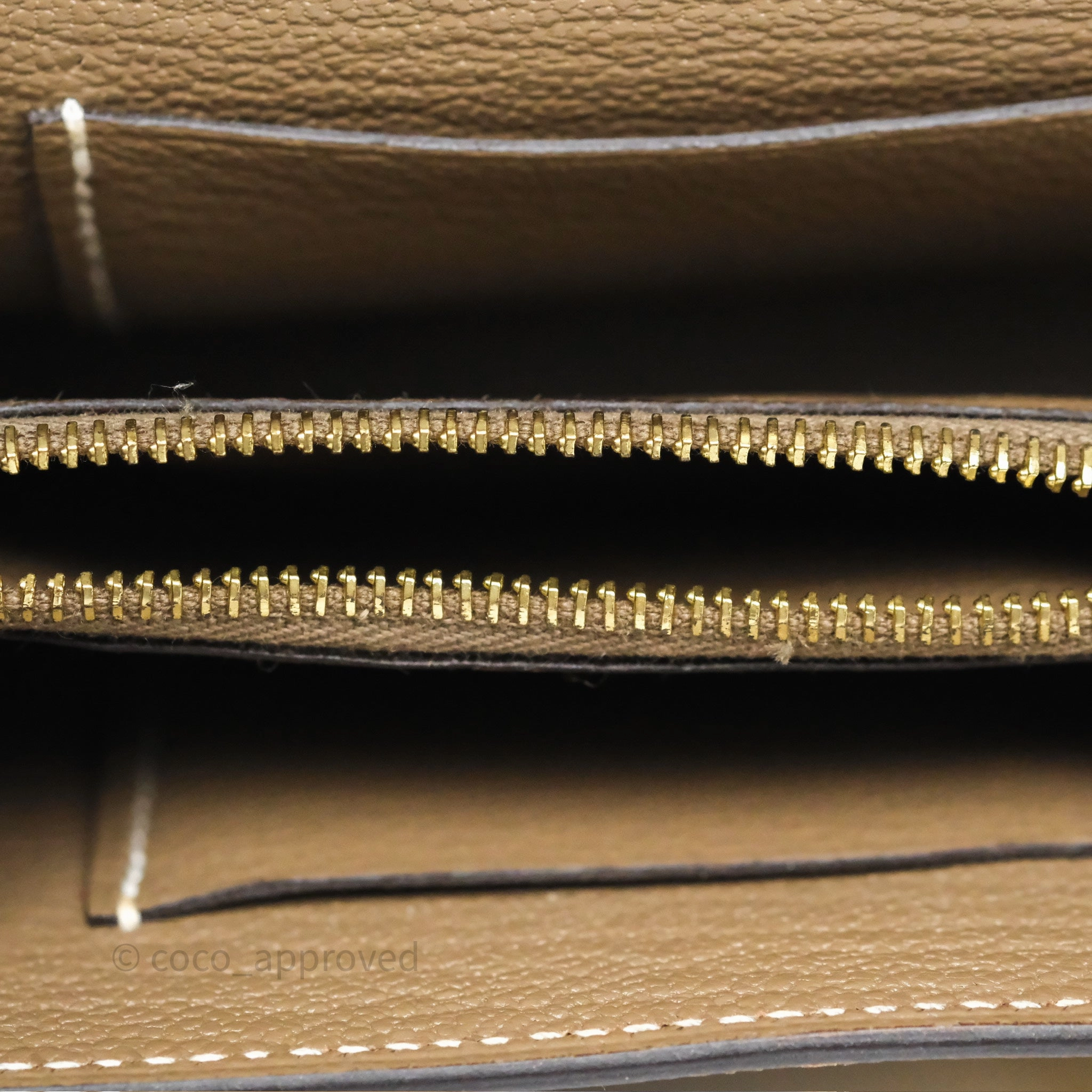 Herms Kelly To Go Wallet Etoupe 18 Chevre Mysore Gold Hardware