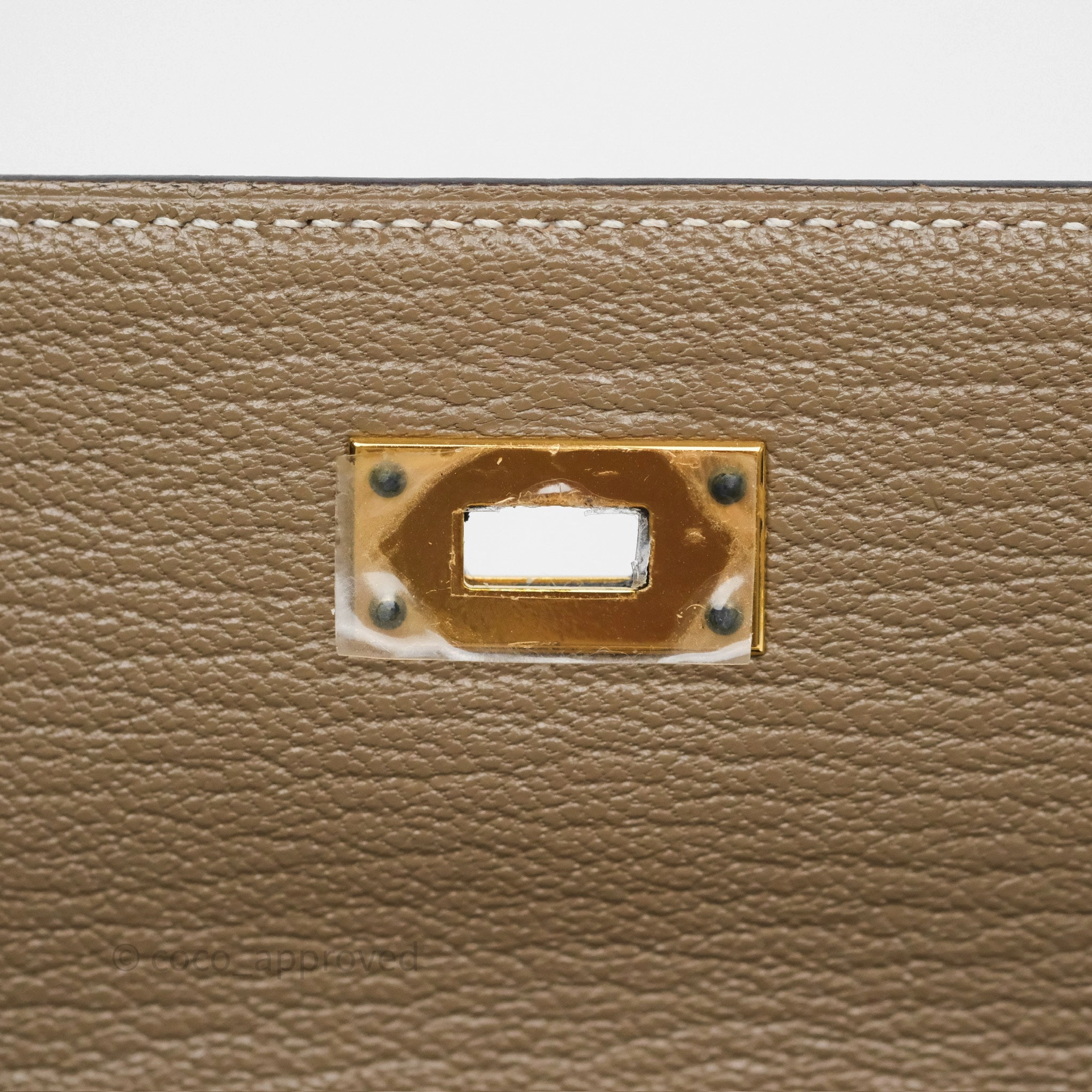 Herms Kelly To Go Wallet Etoupe 18 Chevre Mysore Gold Hardware