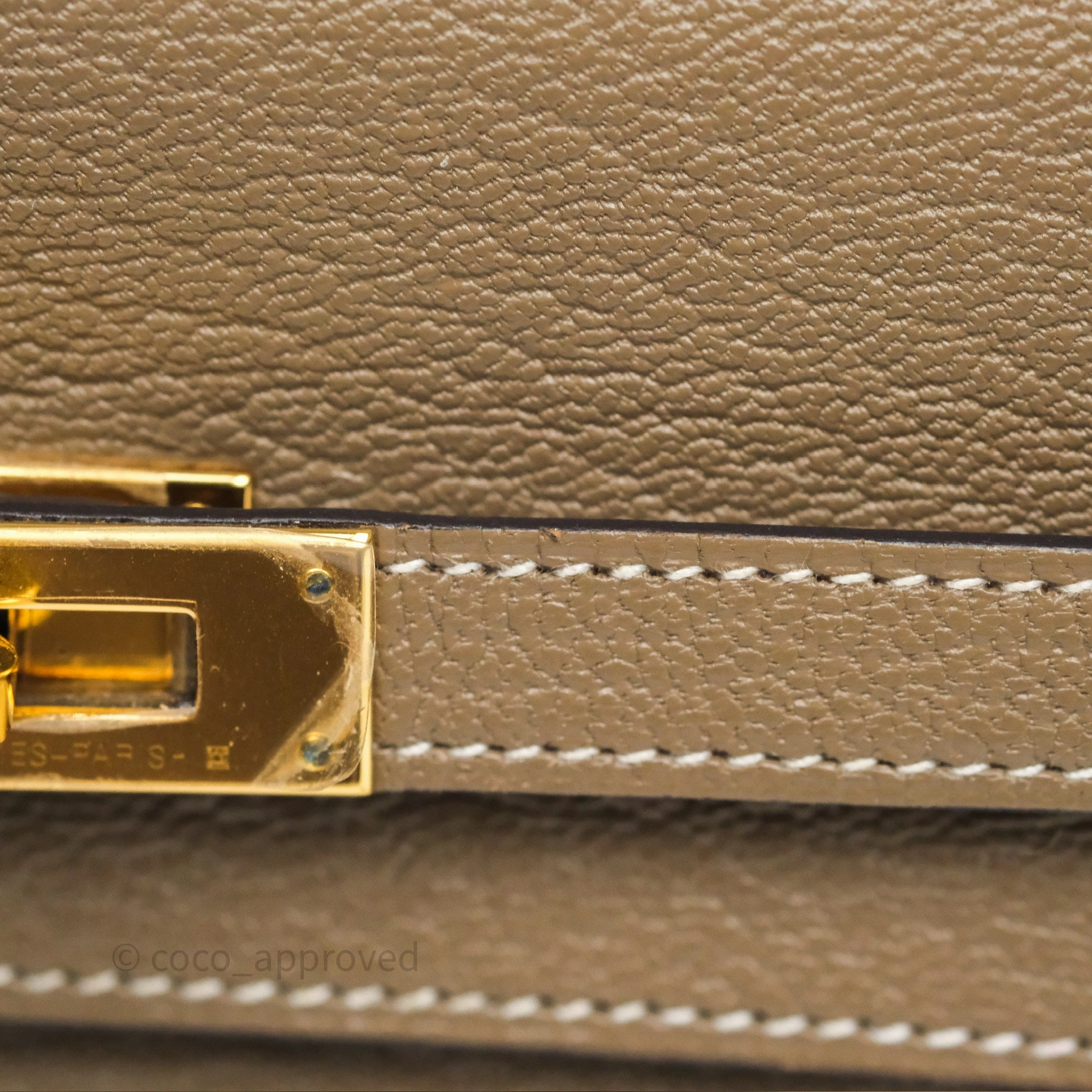 Herms Kelly To Go Wallet Etoupe 18 Chevre Mysore Gold Hardware