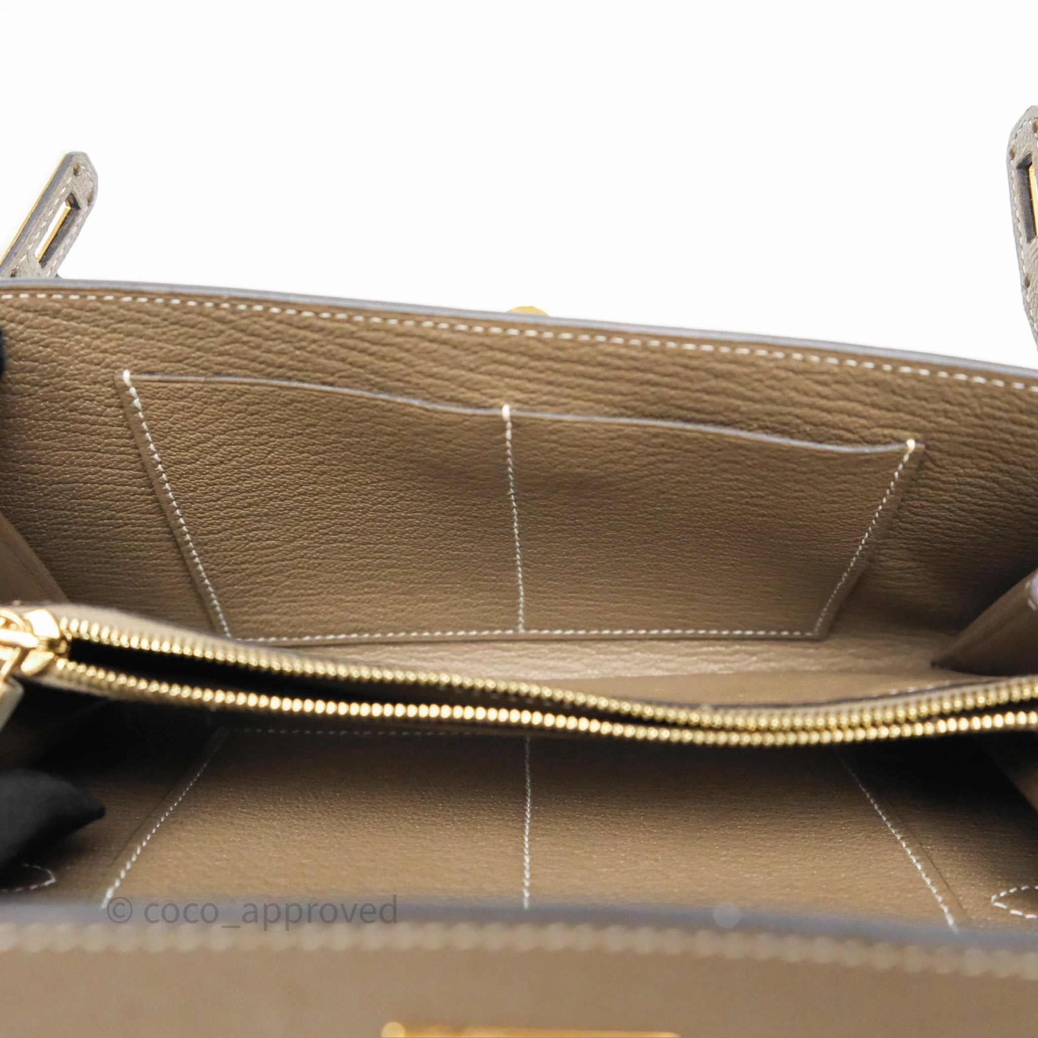 Herms Kelly To Go Wallet Etoupe 18 Chevre Mysore Gold Hardware