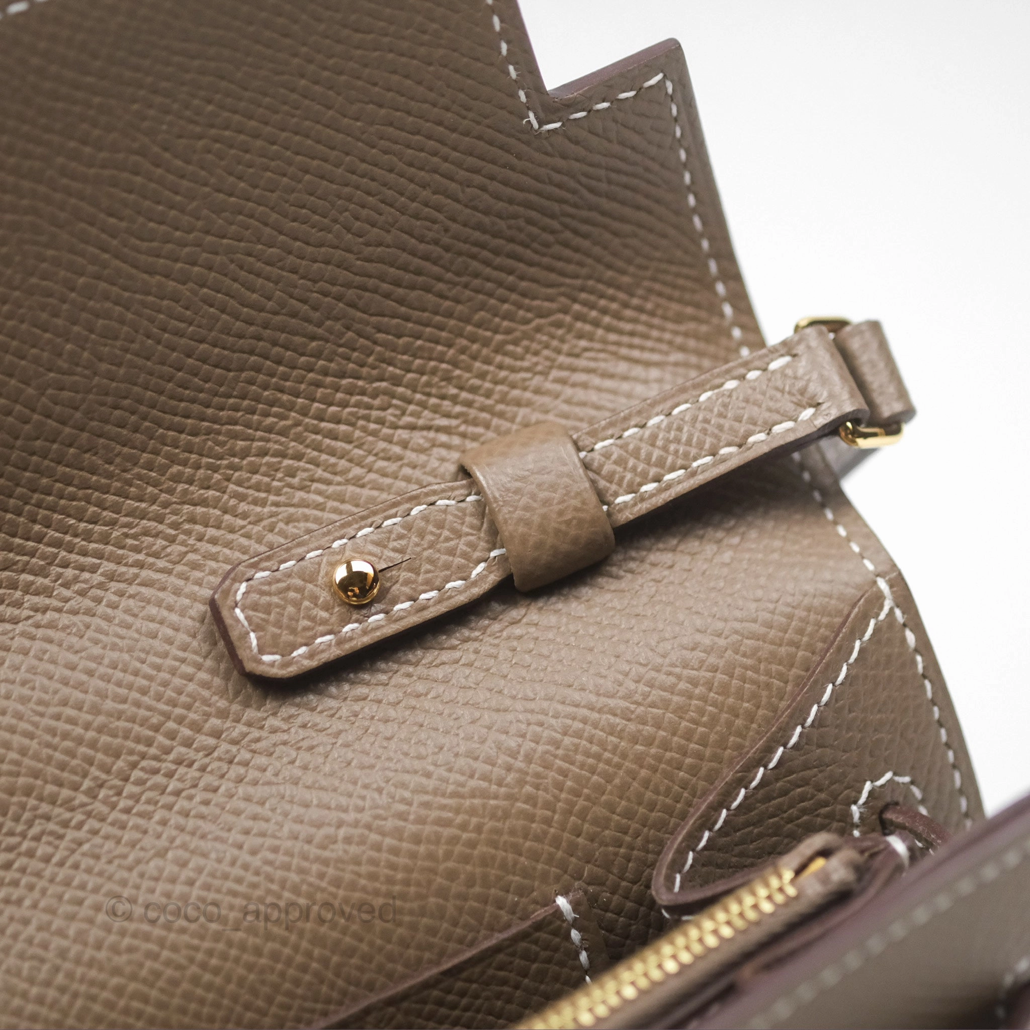 Herms Kelly To Go Wallet Etoupe 18 Epsom Gold Hardware
