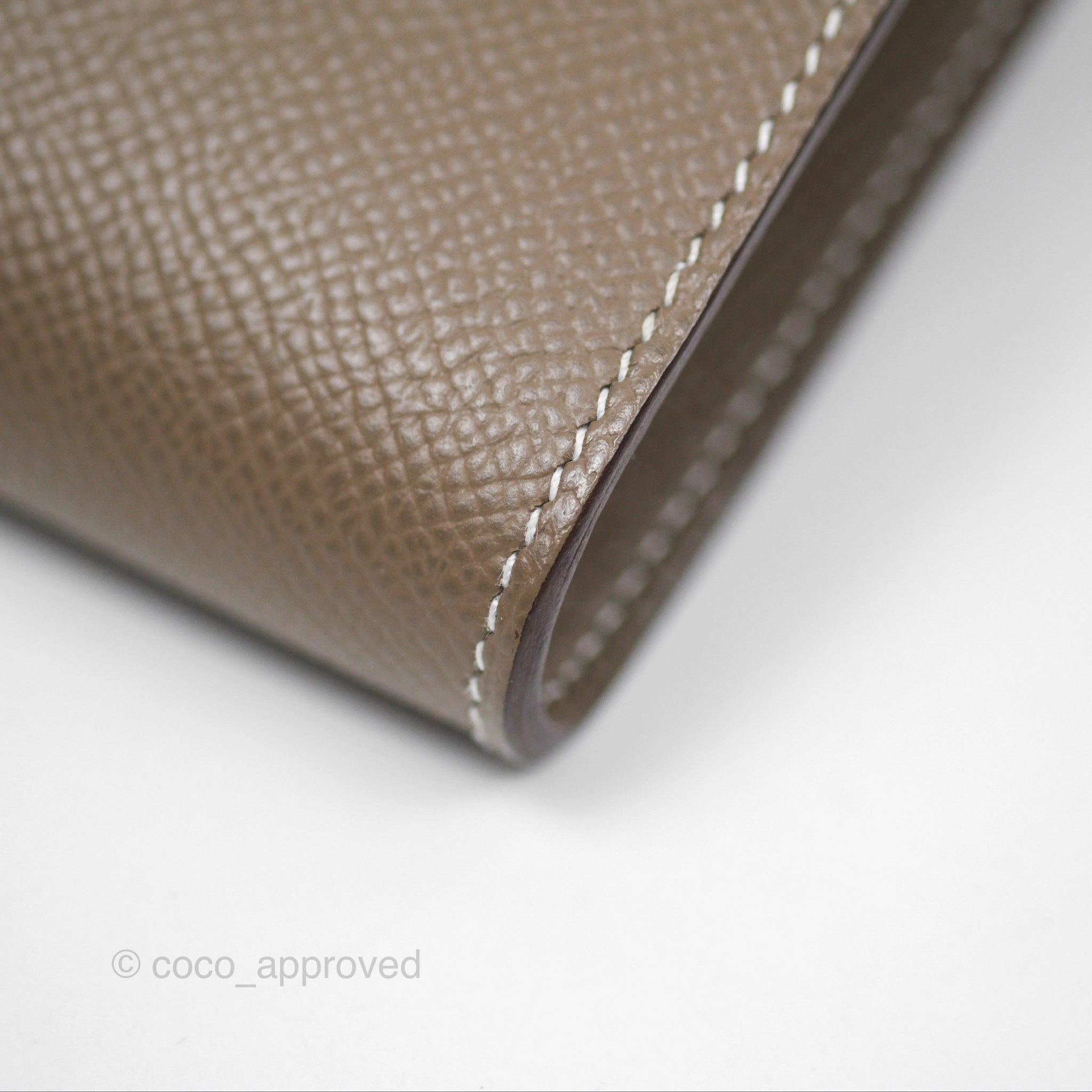 Herms Kelly To Go Wallet Etoupe 18 Epsom Gold Hardware