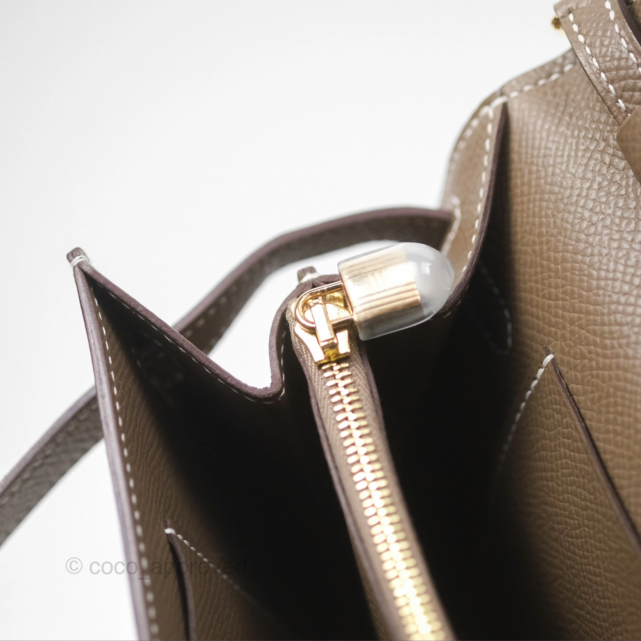 Herms Kelly To Go Wallet Etoupe 18 Epsom Gold Hardware