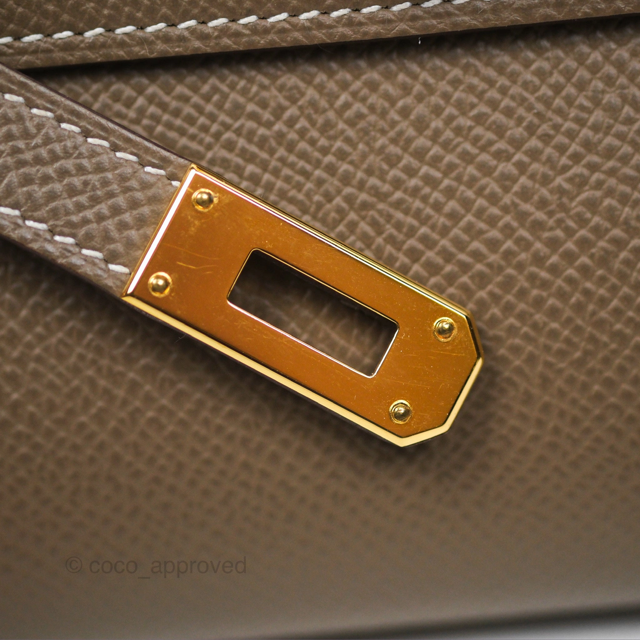 Herms Kelly To Go Wallet Etoupe 18 Epsom Gold Hardware