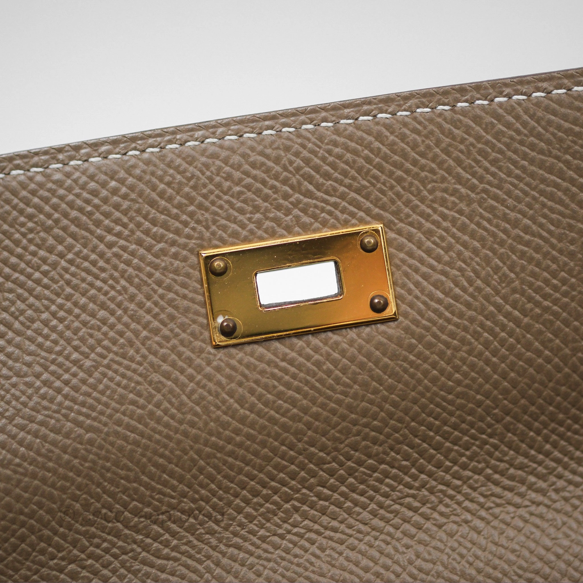 Herms Kelly To Go Wallet Etoupe 18 Epsom Gold Hardware