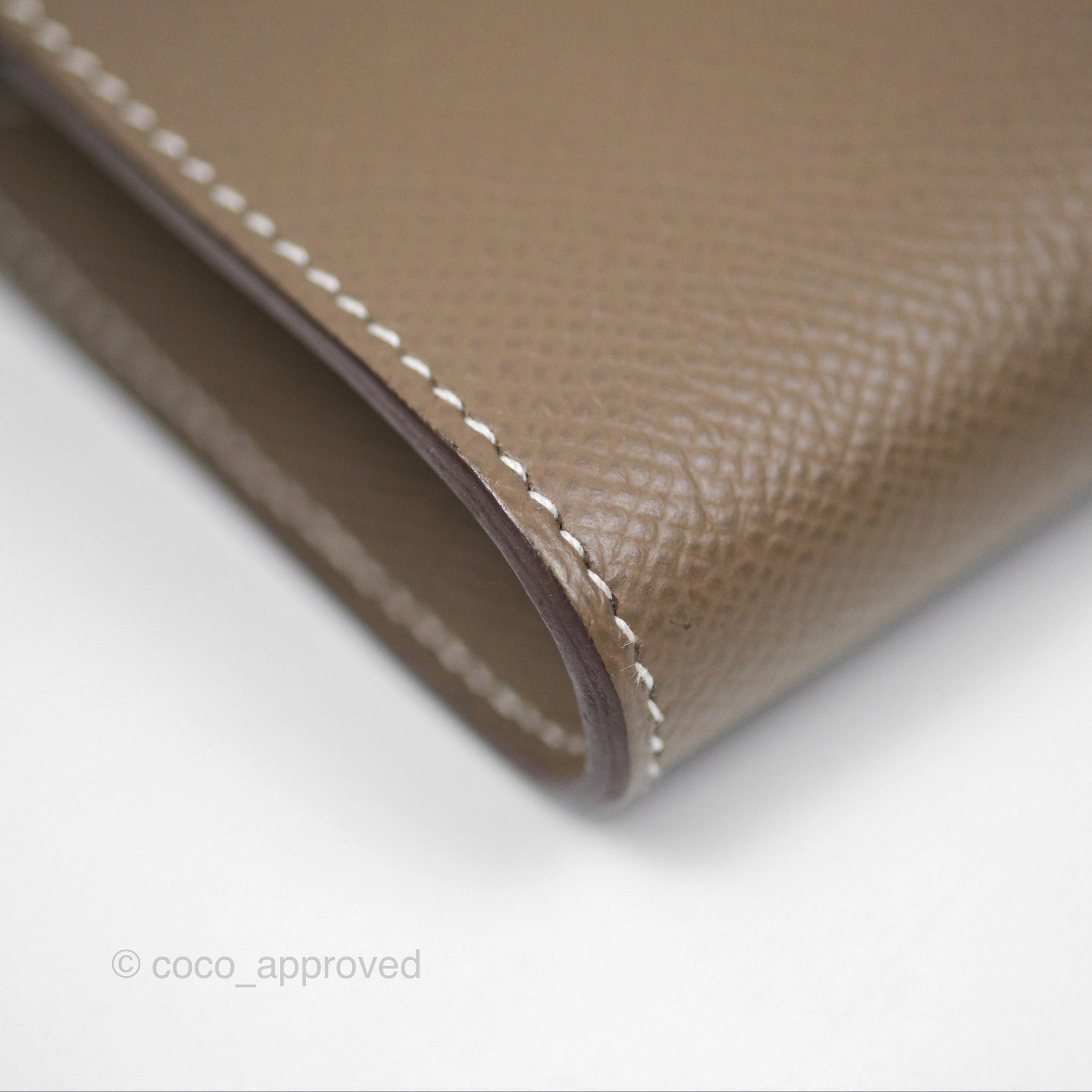 Herms Kelly To Go Wallet Etoupe 18 Epsom Gold Hardware
