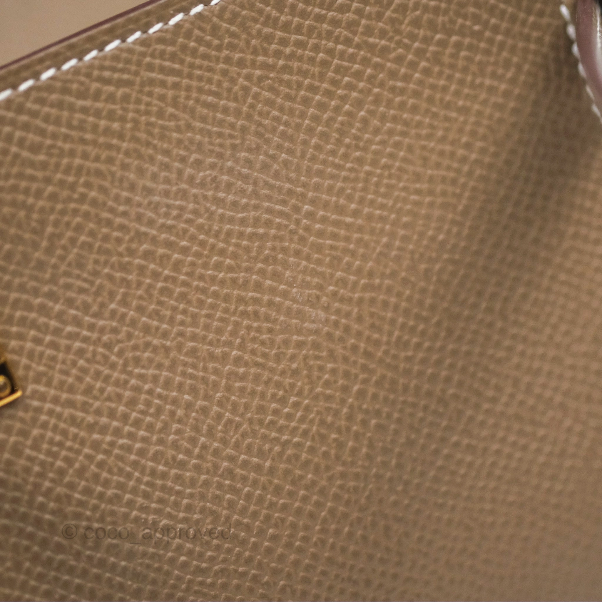 Herms Kelly To Go Wallet Etoupe 18 Epsom Gold Hardware