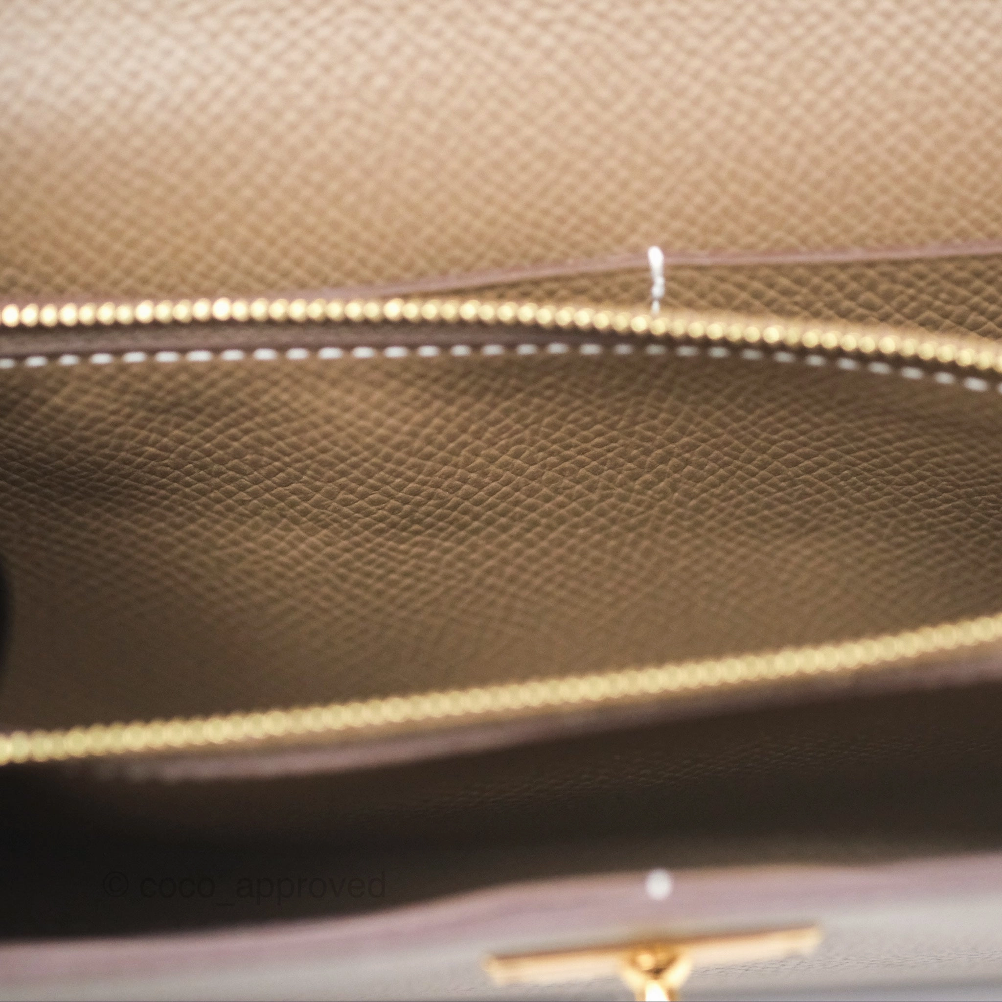 Herms Kelly To Go Wallet Etoupe 18 Epsom Gold Hardware