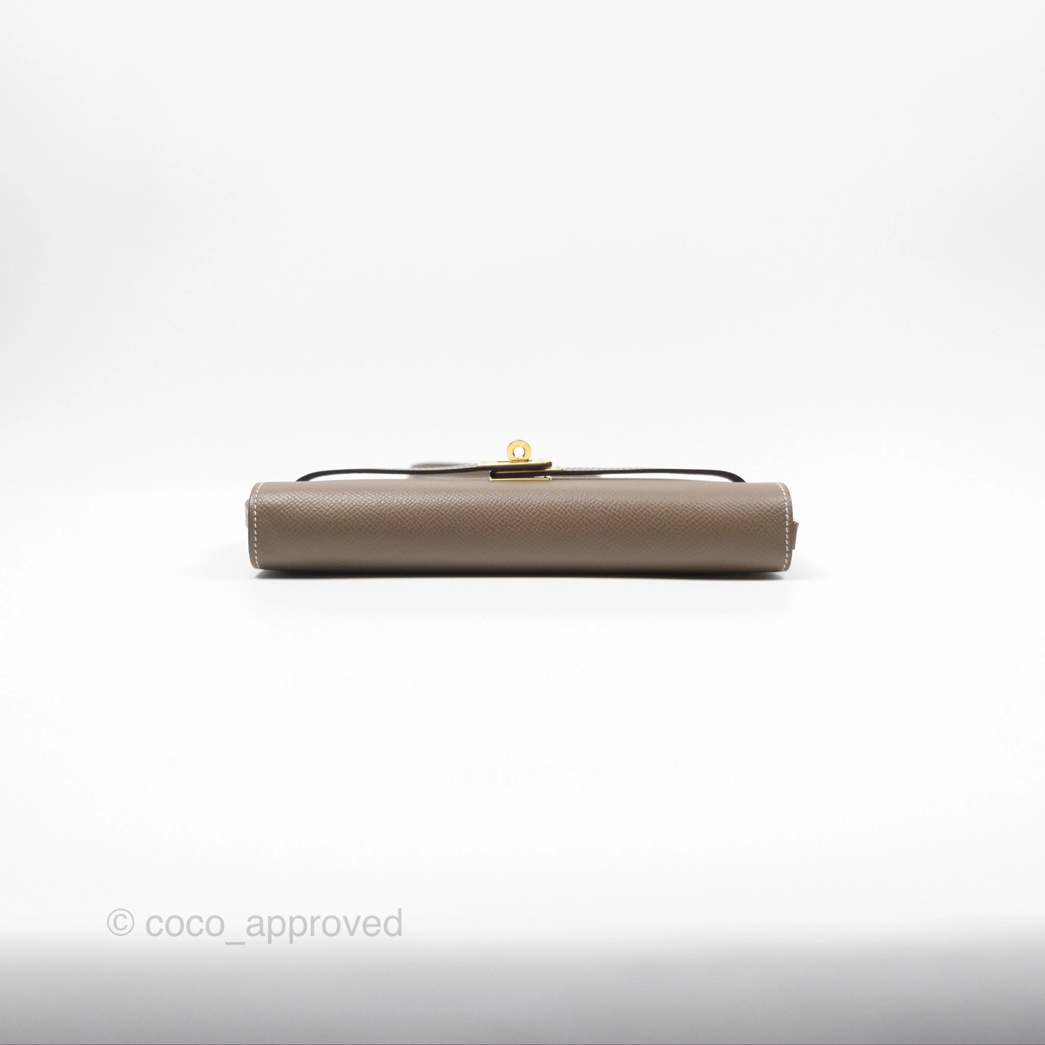 Herms Kelly To Go Wallet Etoupe 18 Epsom Gold Hardware